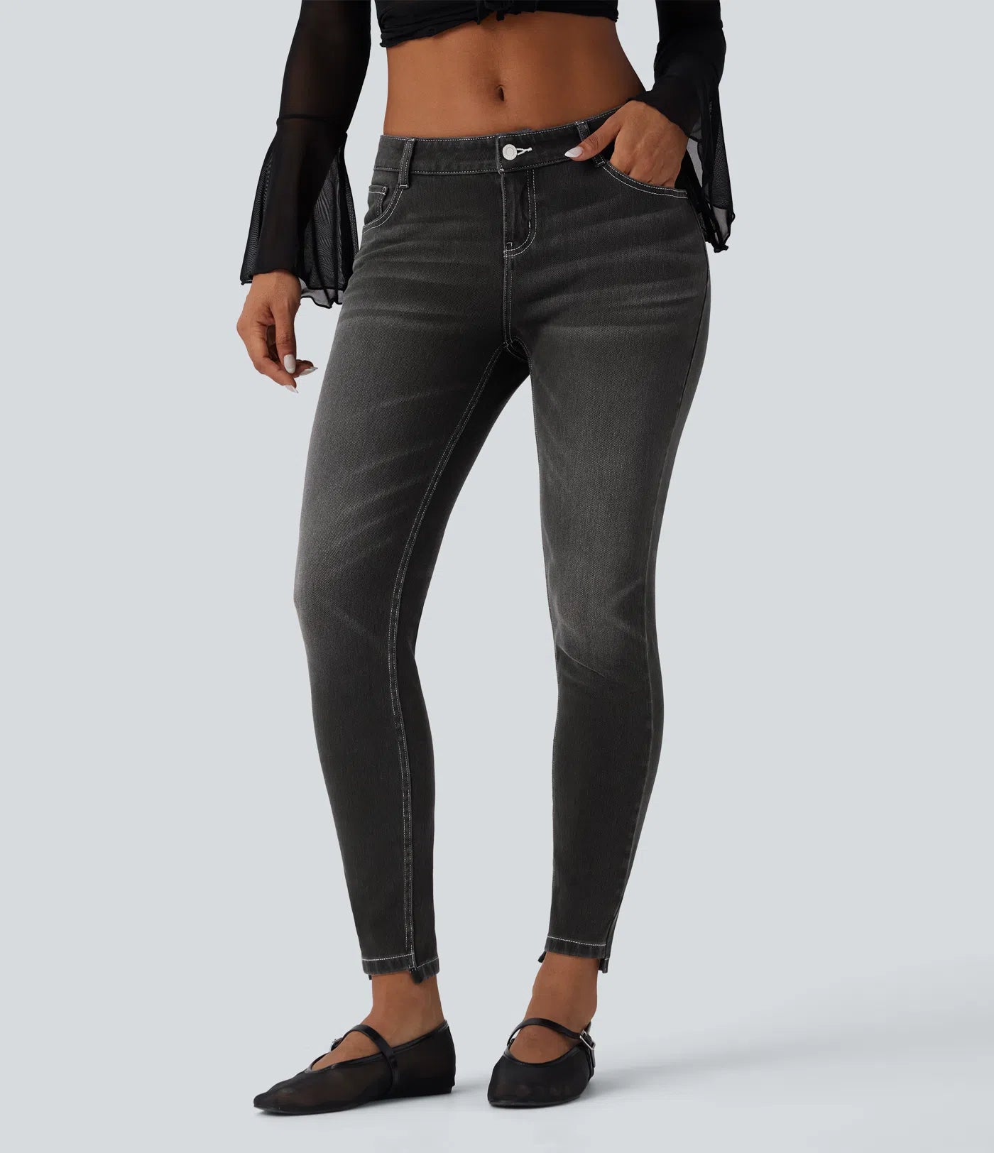 Jean ajusté décontracté Halara Flex™ taille basse avec poches LuvaParis