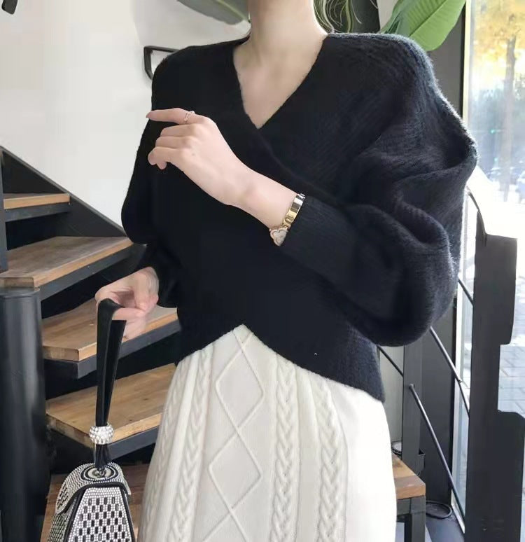 BNOIR | Pull en tricot croisé chic LuvaParis