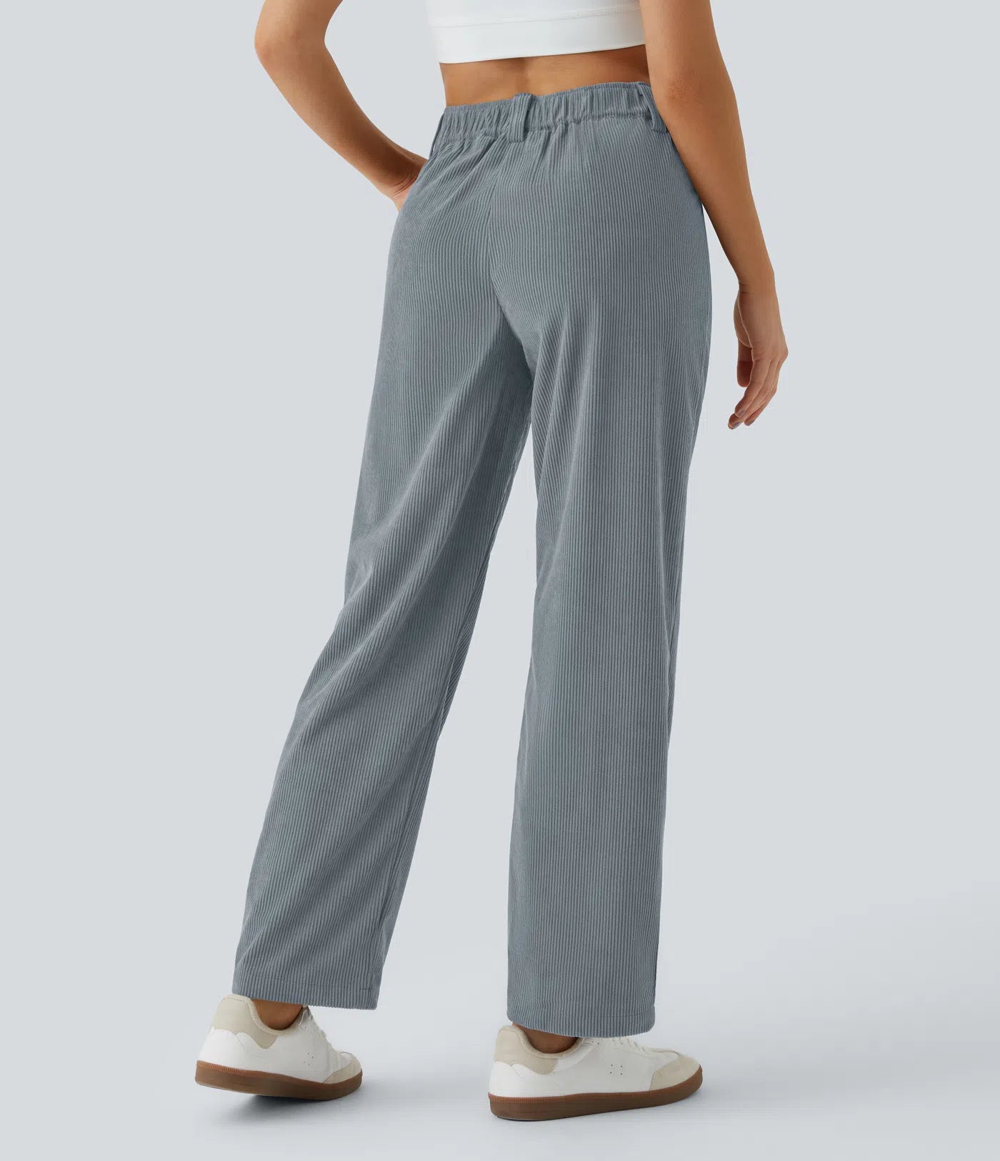 Émile – Pantalon velours côtelé avec poches - Cloud Gray Blue LuvaParis