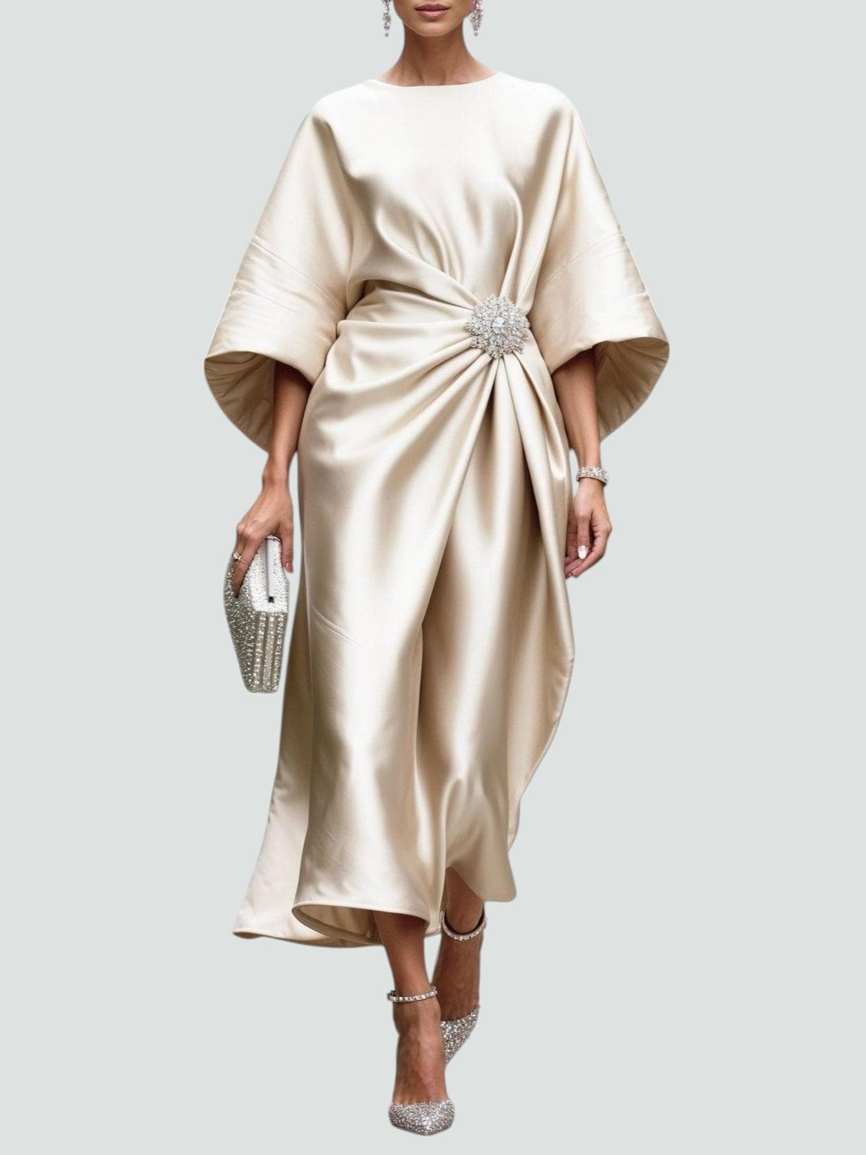 Albertine – Robe longue élégante en satin LuvaParis