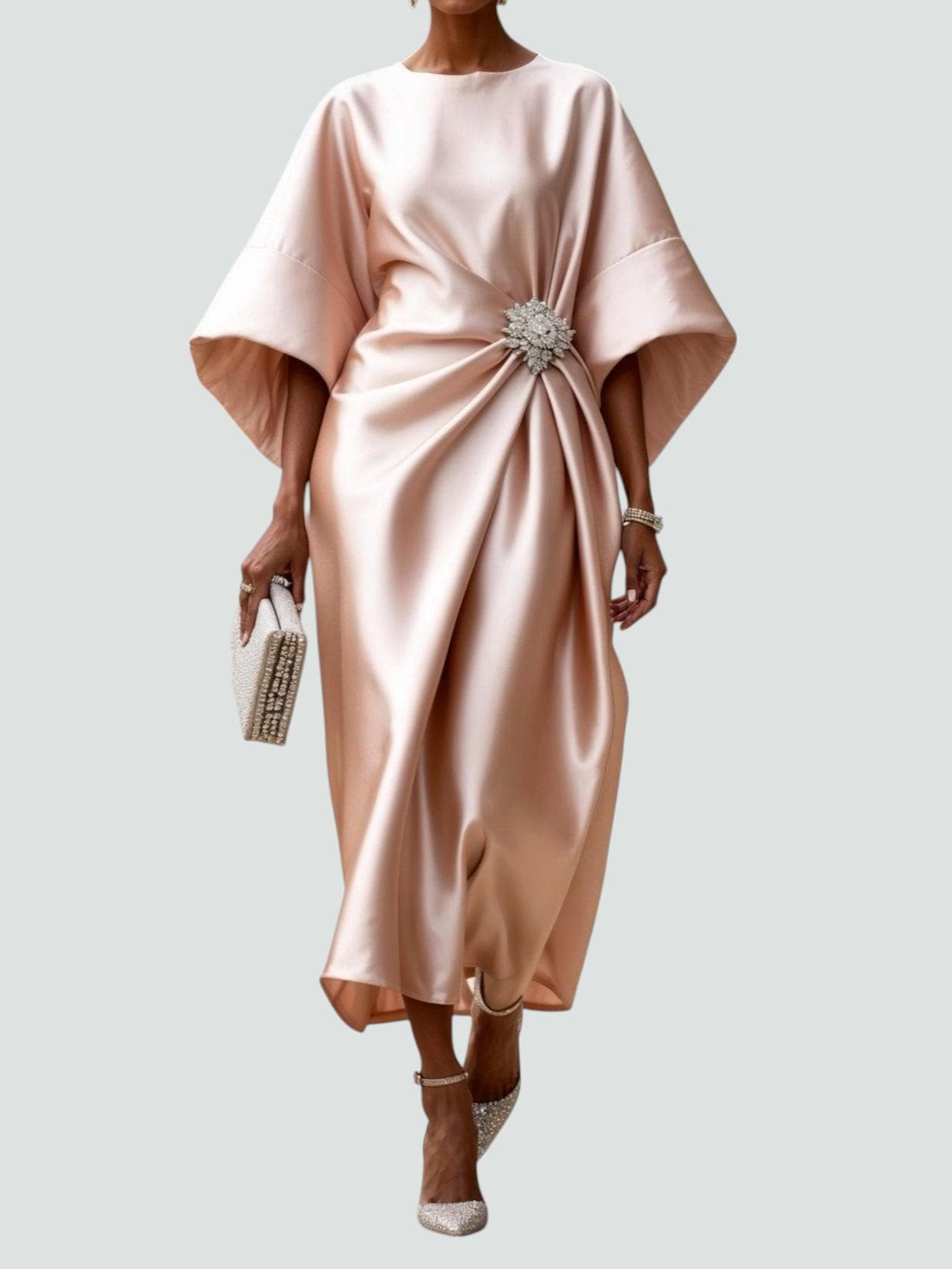 Albertine – Robe longue élégante en satin LuvaParis