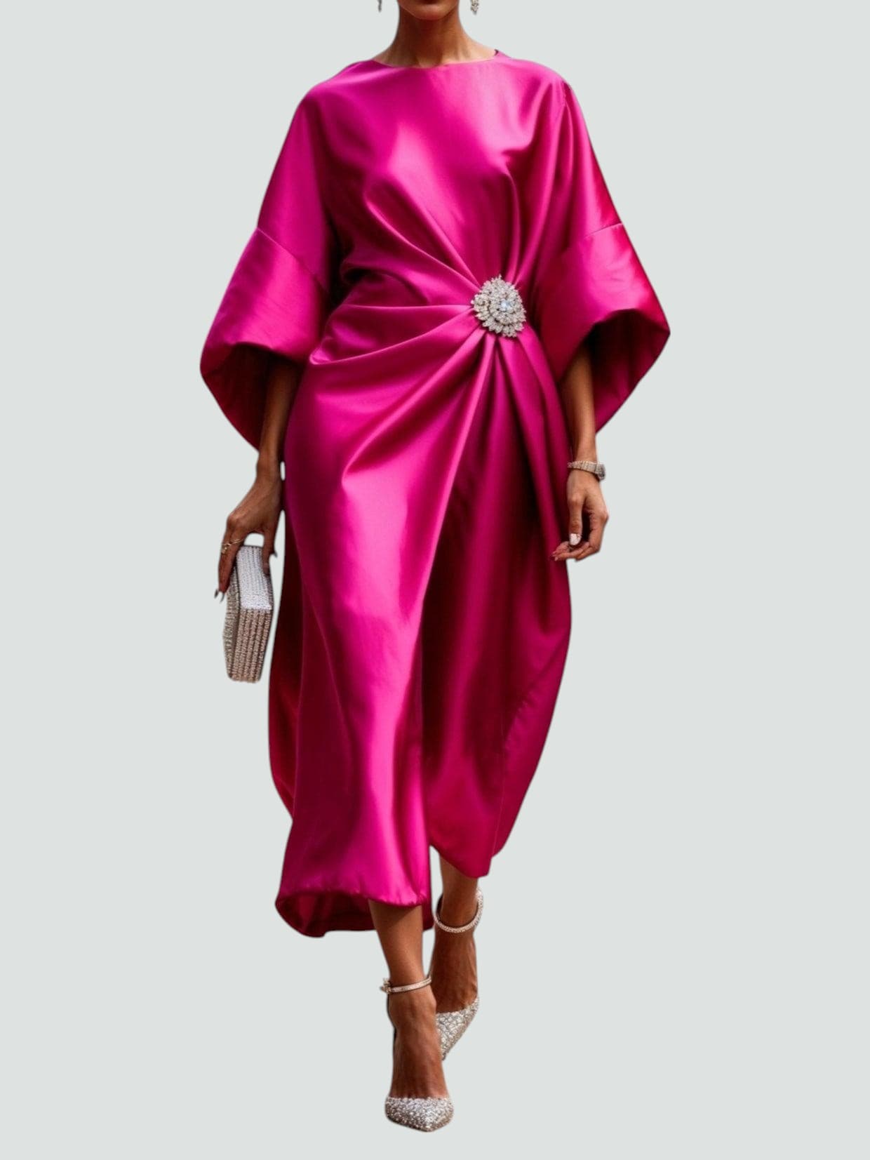 Albertine – Robe longue élégante en satin LuvaParis