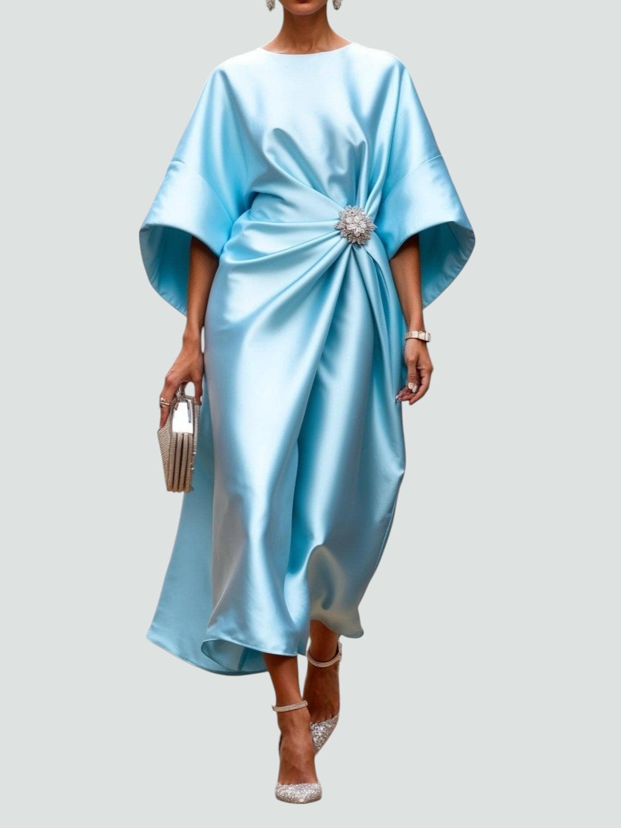 Albertine – Robe longue élégante en satin LuvaParis