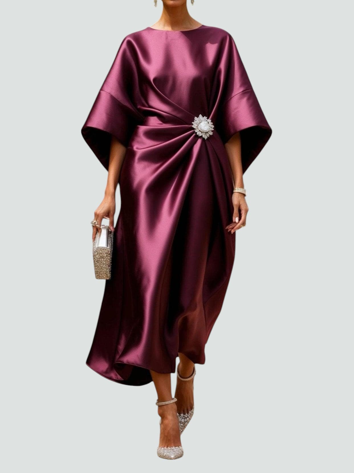 Albertine – Robe longue élégante en satin LuvaParis