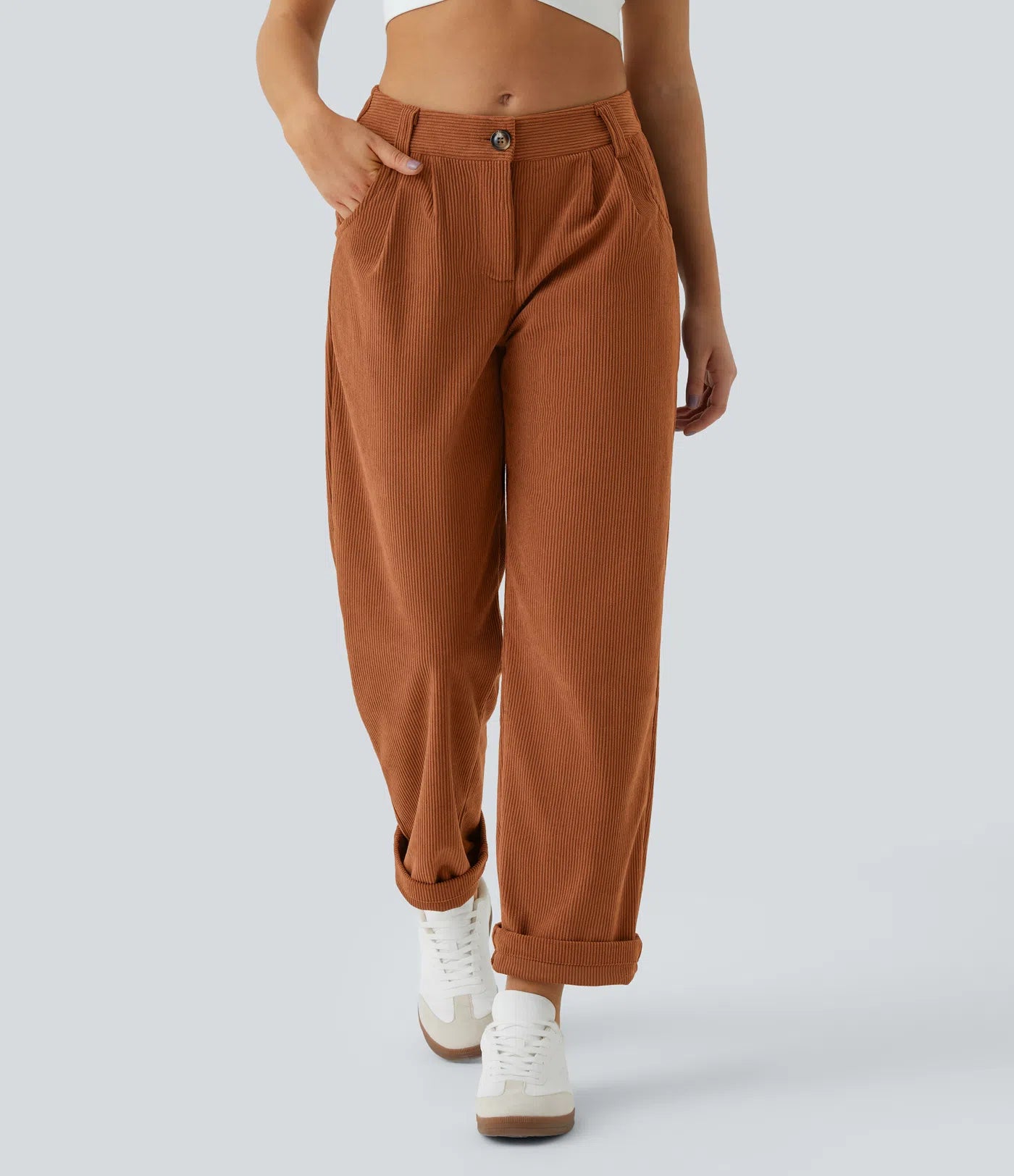 Émile – Pantalon velours côtelé avec poches - Bombay Brown LuvaParis