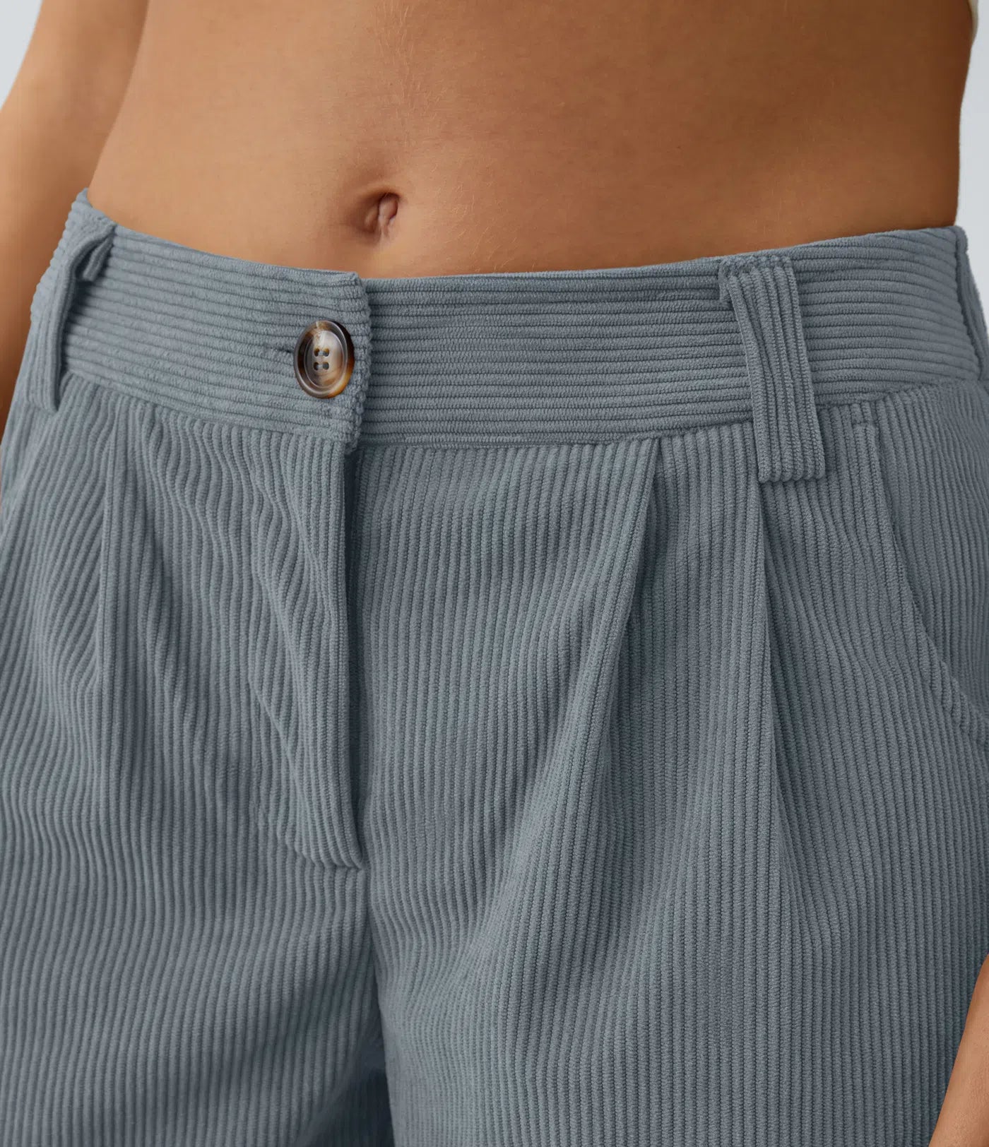 Émile – Pantalon velours côtelé avec poches - Cloud Gray Blue LuvaParis