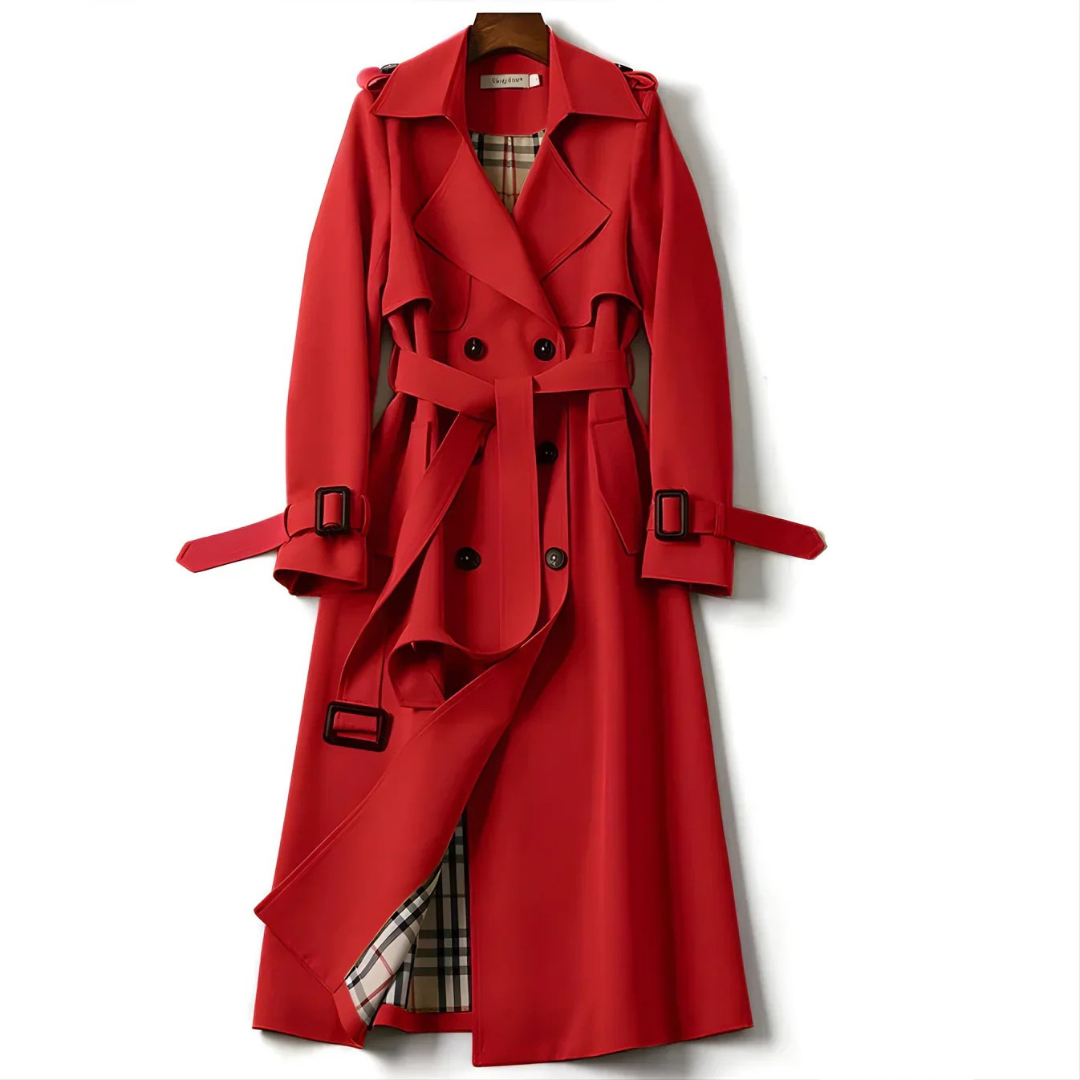 Vespara – Trench-coat élégant au style intemporel rouge – LuvaParis