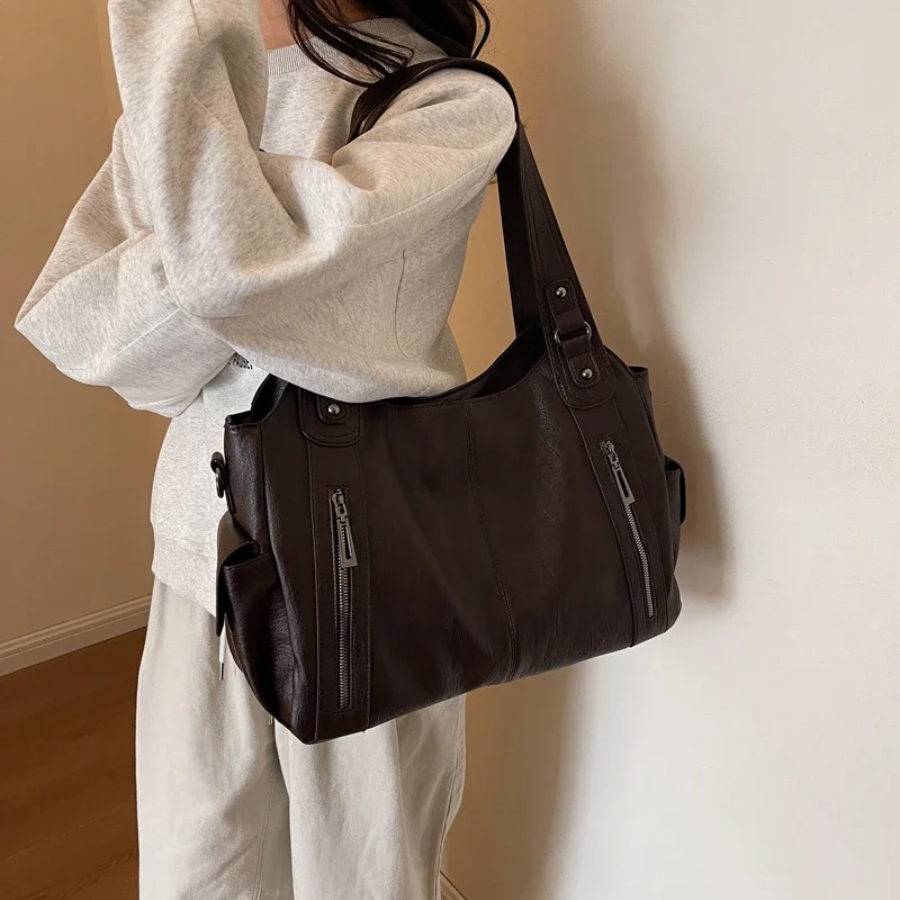 Sac à bandoulière pour femme – Multi-poches avec détails zippés LuvaParis
