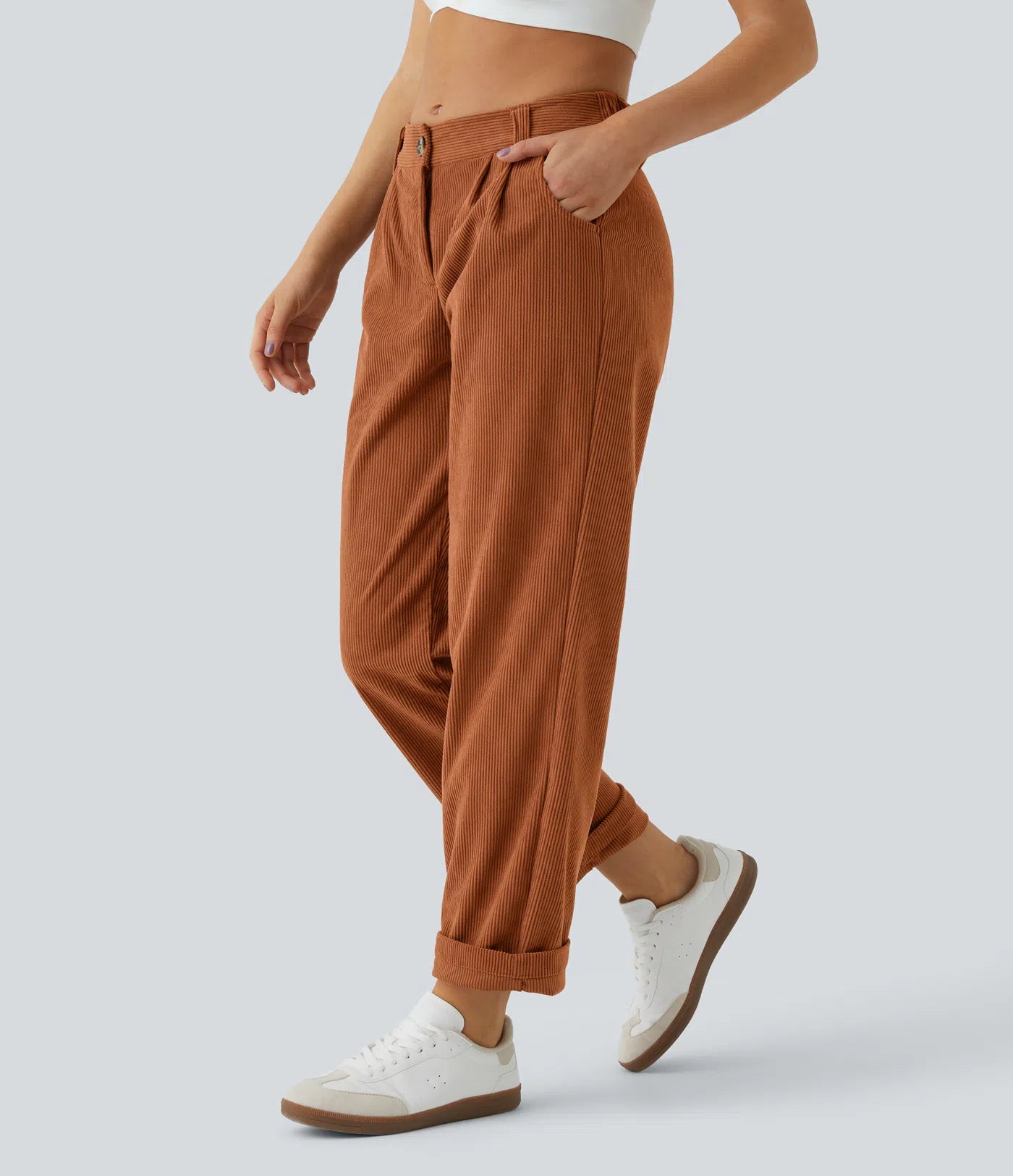 Émile – Pantalon velours côtelé avec poches - Bombay Brown LuvaParis
