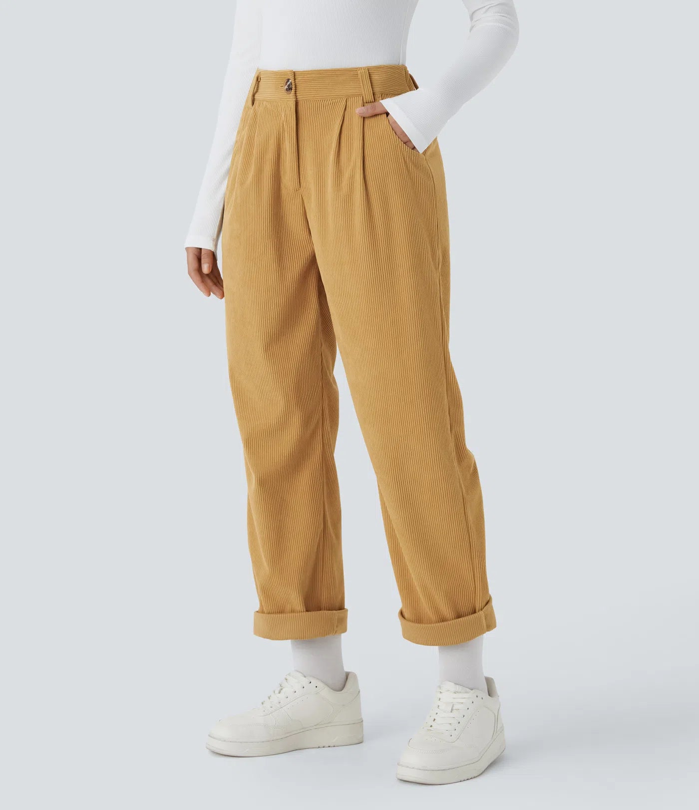 Émile – Pantalon velours côtelé avec poches - Amber Gold LuvaParis