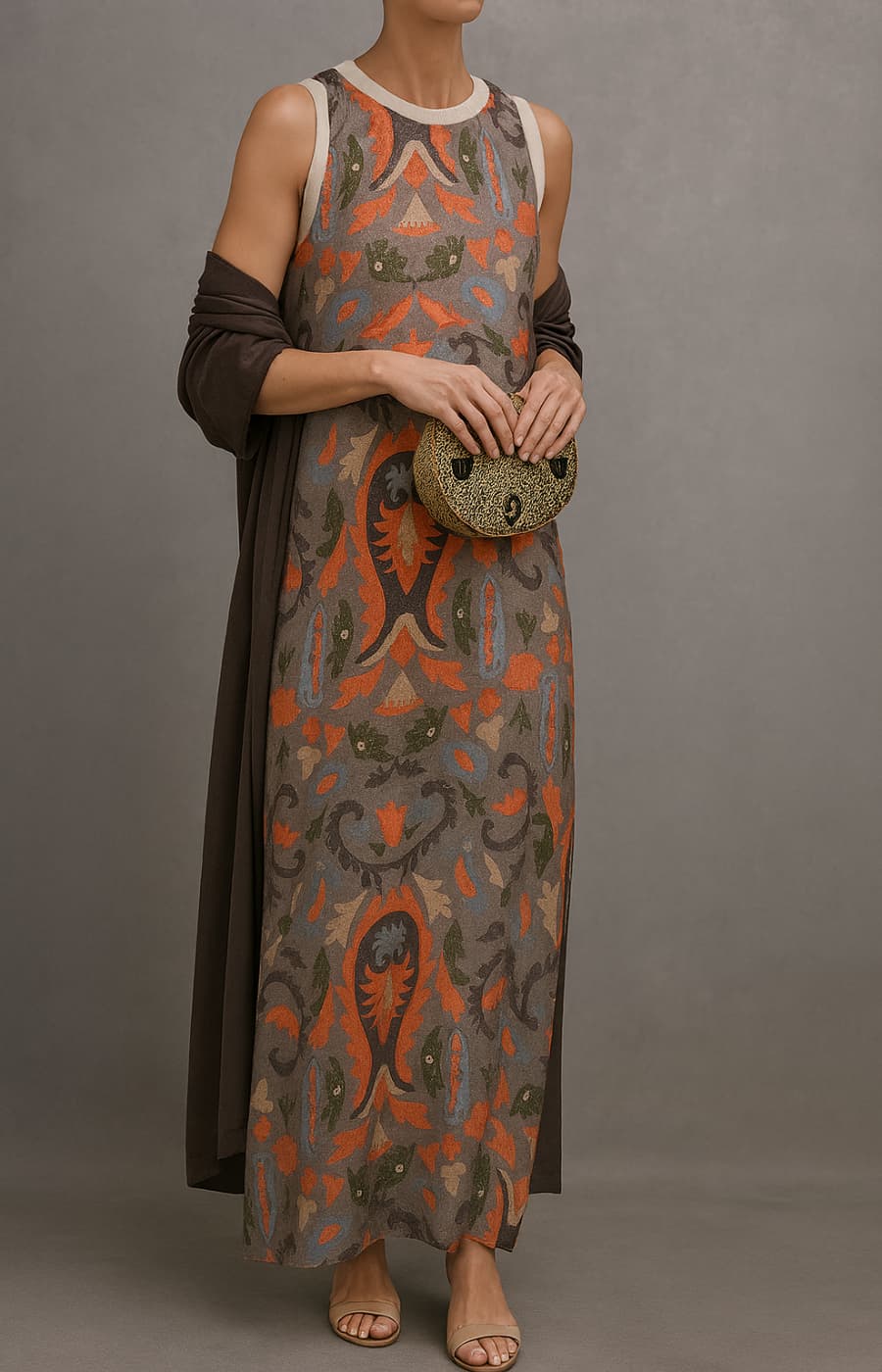 AURELIA | Robe longue élégante avec étole Luvaparis
