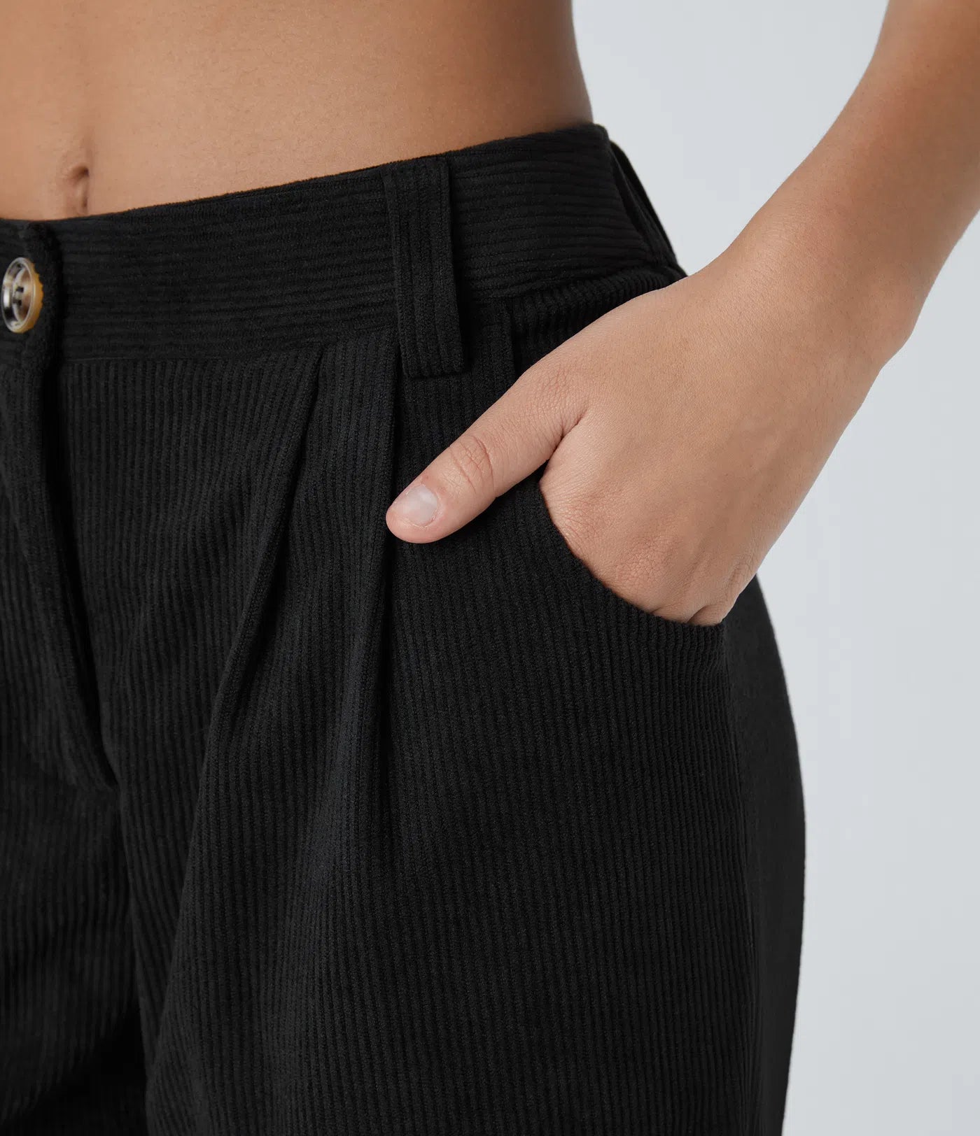 Émile – Pantalon velours côtelé avec poches - Noir LuvaParis