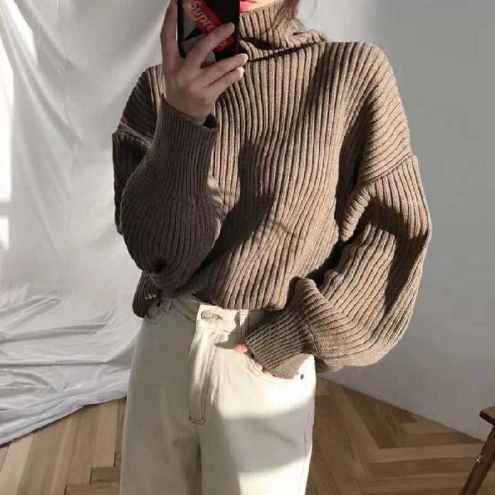 BNOIR | Luxe Pull à col roulé et à manches ballon LuvaParis