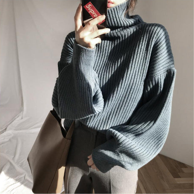 BNOIR | Luxe Pull à col roulé et à manches ballon LuvaParis