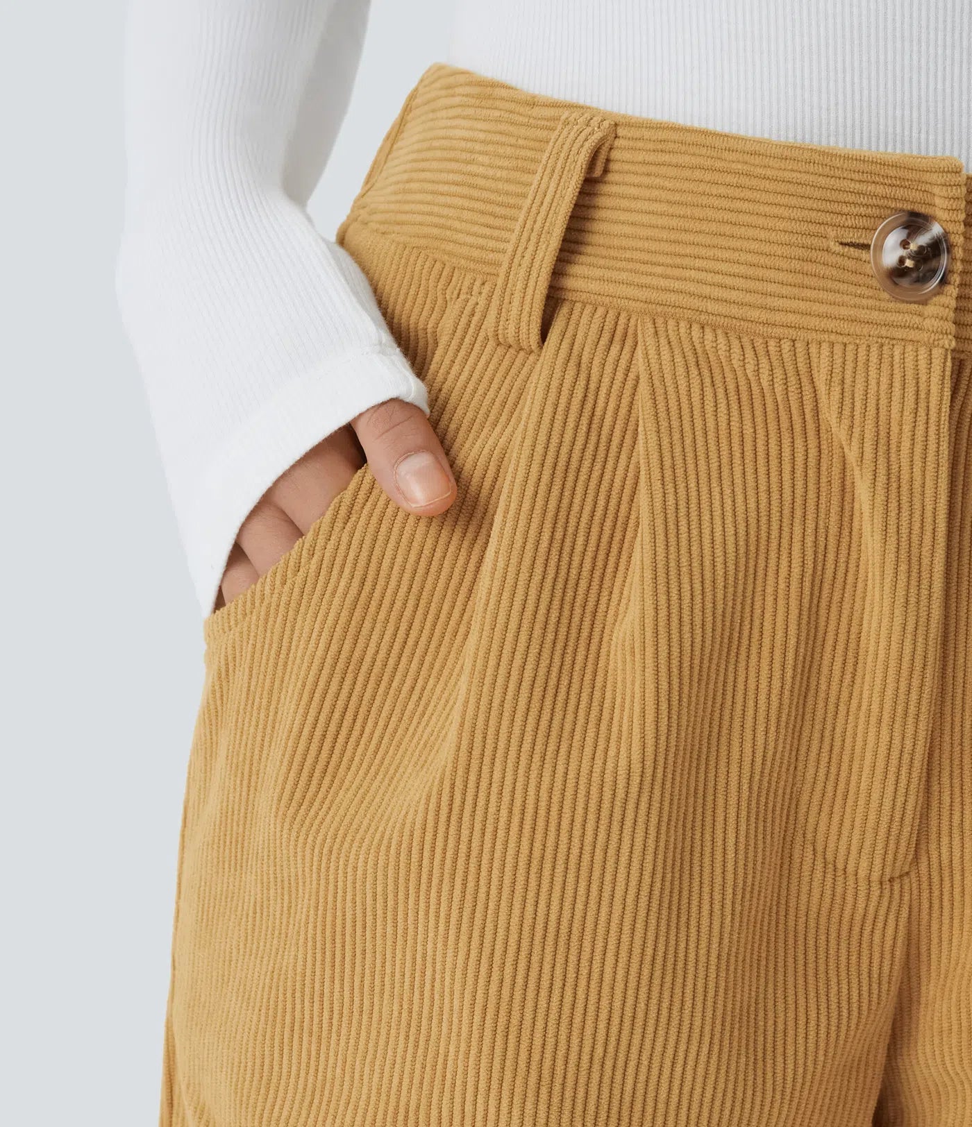 Émile – Pantalon velours côtelé avec poches - Amber Gold LuvaParis