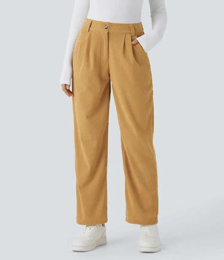 Émile – Pantalon velours côtelé avec poches - Amber Gold LuvaParis