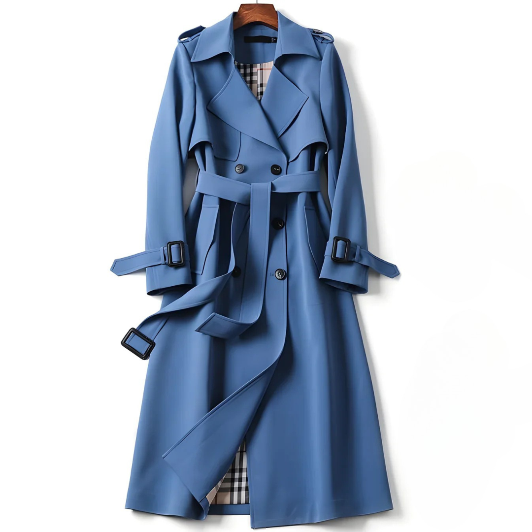 Vespara – Trench-coat élégant au style intemporel bleu – LuvaParis