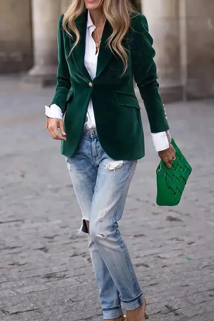 Aria Blazer en Velours – Élégance Intemporelle LuvaParis