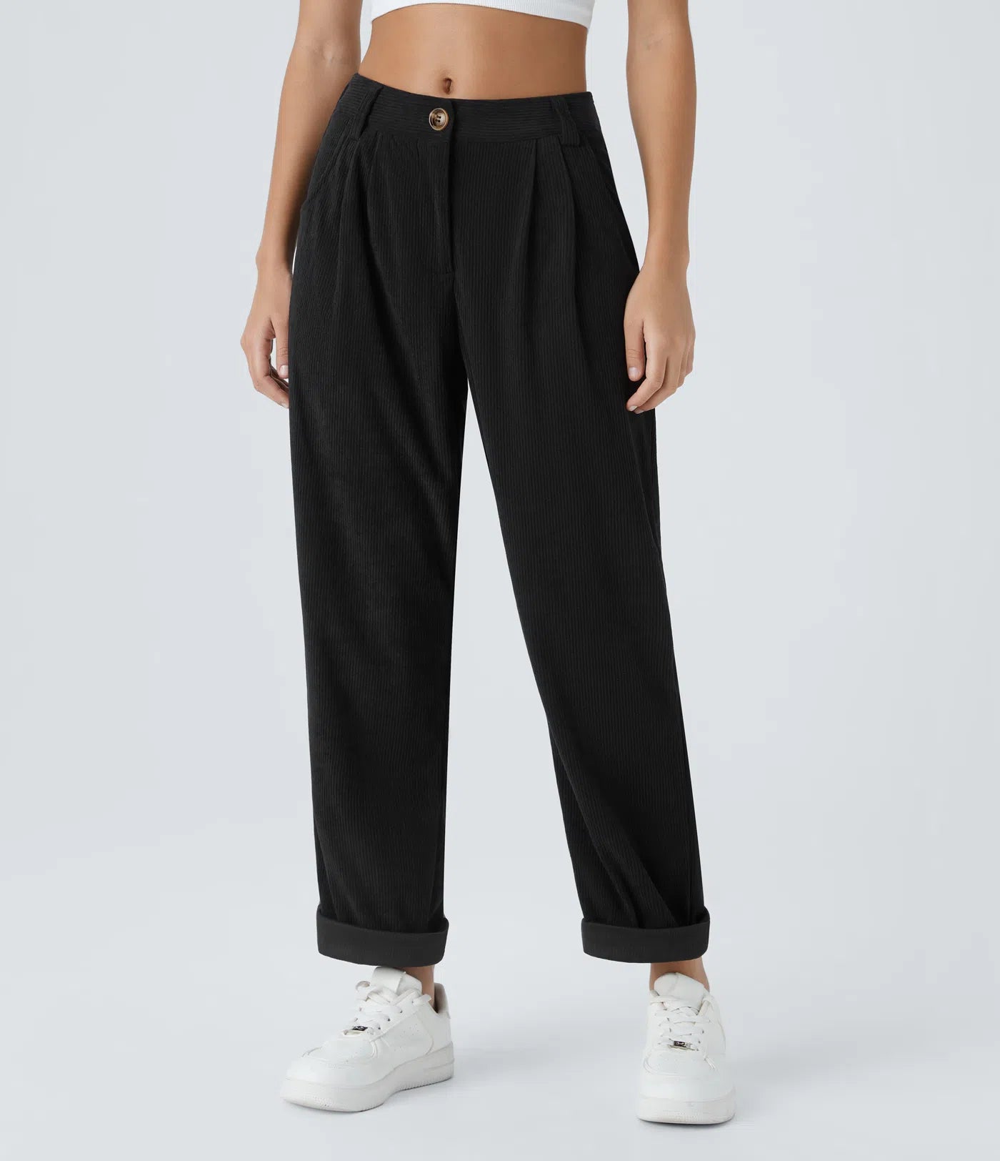 Émile – Pantalon velours côtelé avec poches - Noir LuvaParis