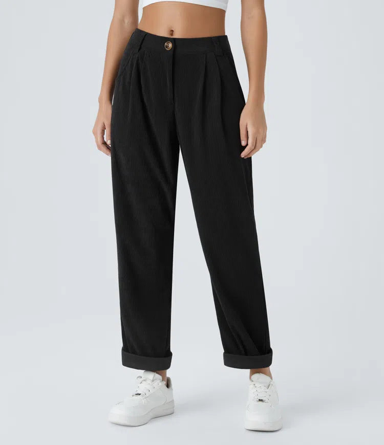 Émile – Pantalon velours côtelé avec poches - Noir LuvaParis