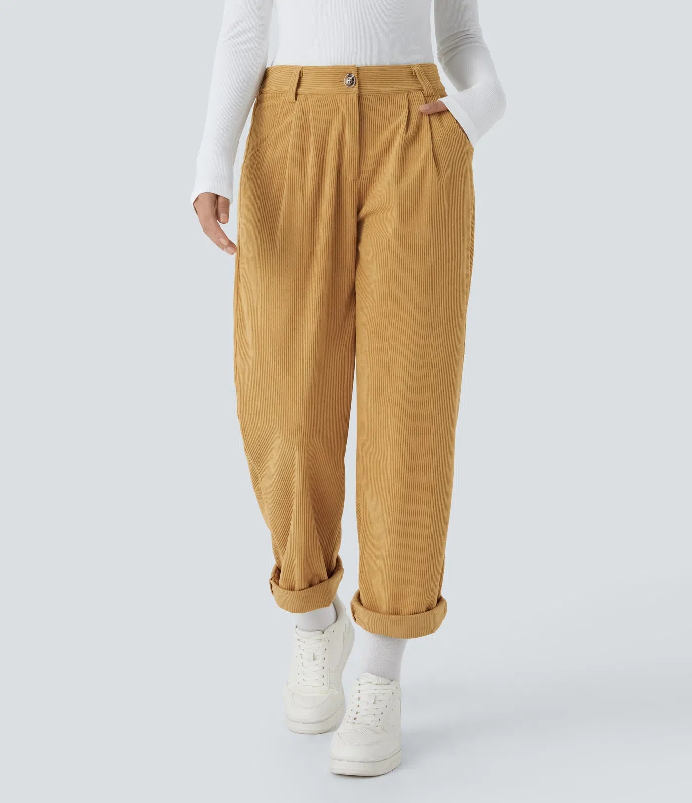 Émile – Pantalon velours côtelé avec poches - Amber Gold LuvaParis