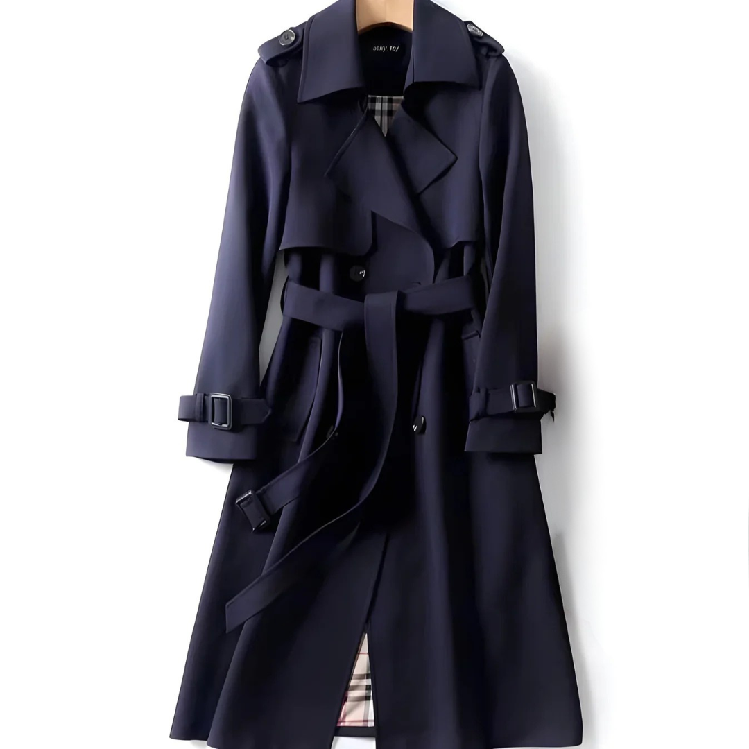 Vespara – Trench-coat élégant au style intemporel bleu marine – LuvaParis