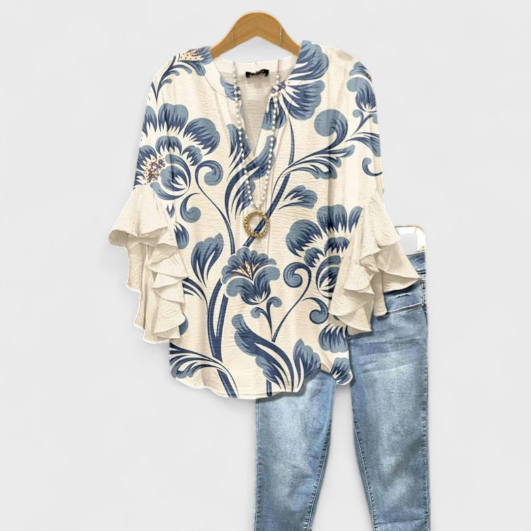 Isabella - Blouse à Fleurs Élégantes LuvaParis