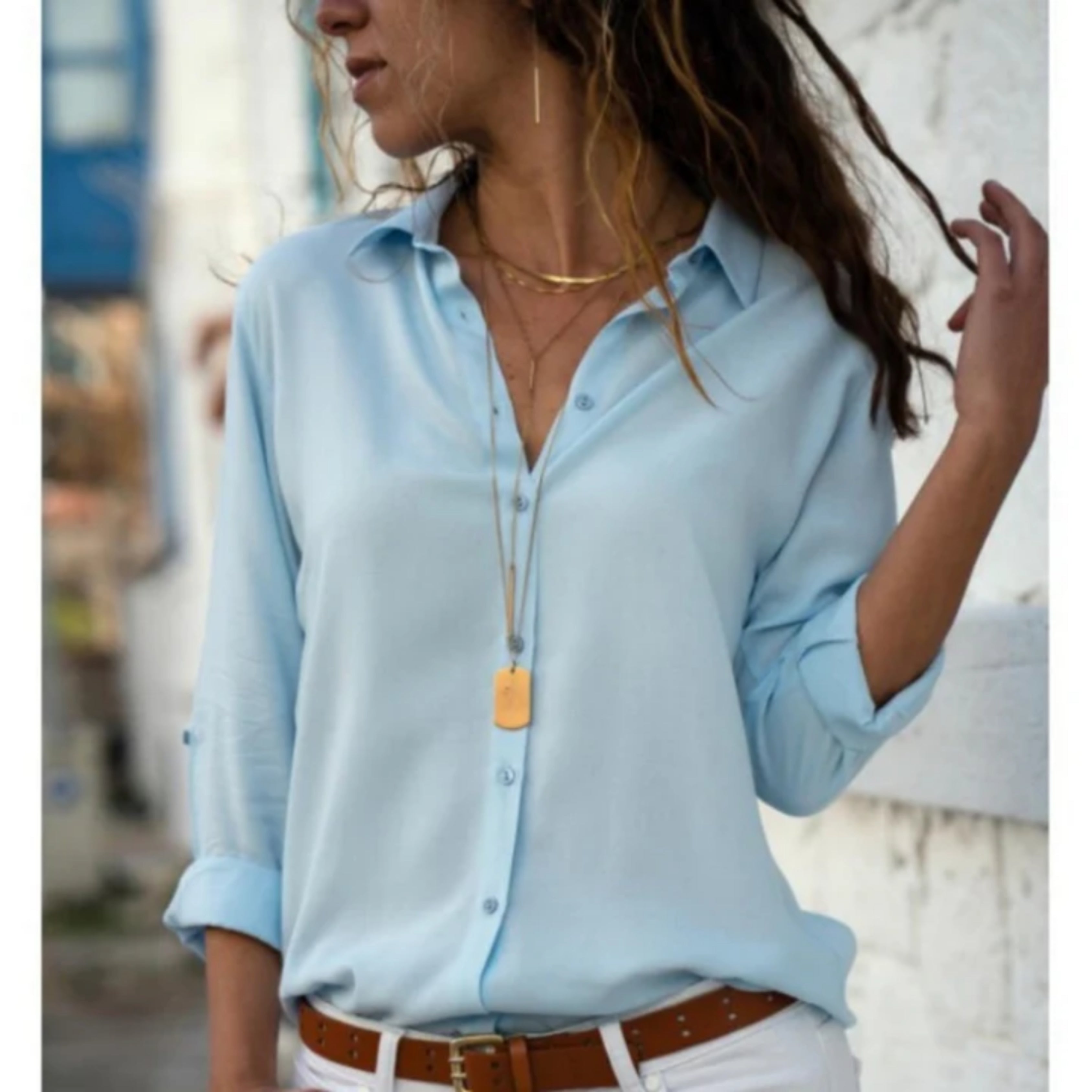 Blouse Femme à Manches Longues Flora – Élégance Intemporelle & Confort Quotidien LuvaParis