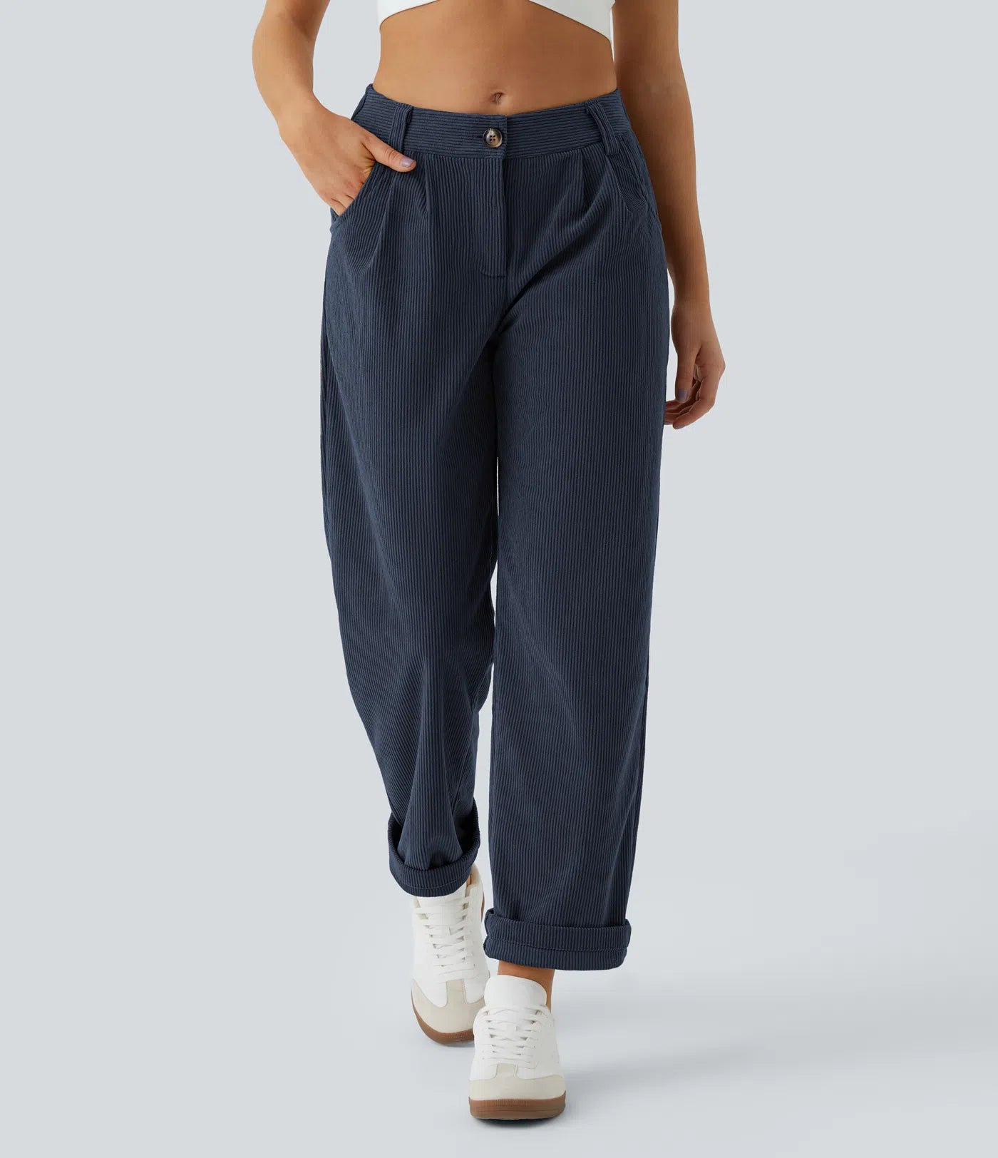 Émile – Pantalon velours côtelé avec poches - Dress Blues LuvaParis