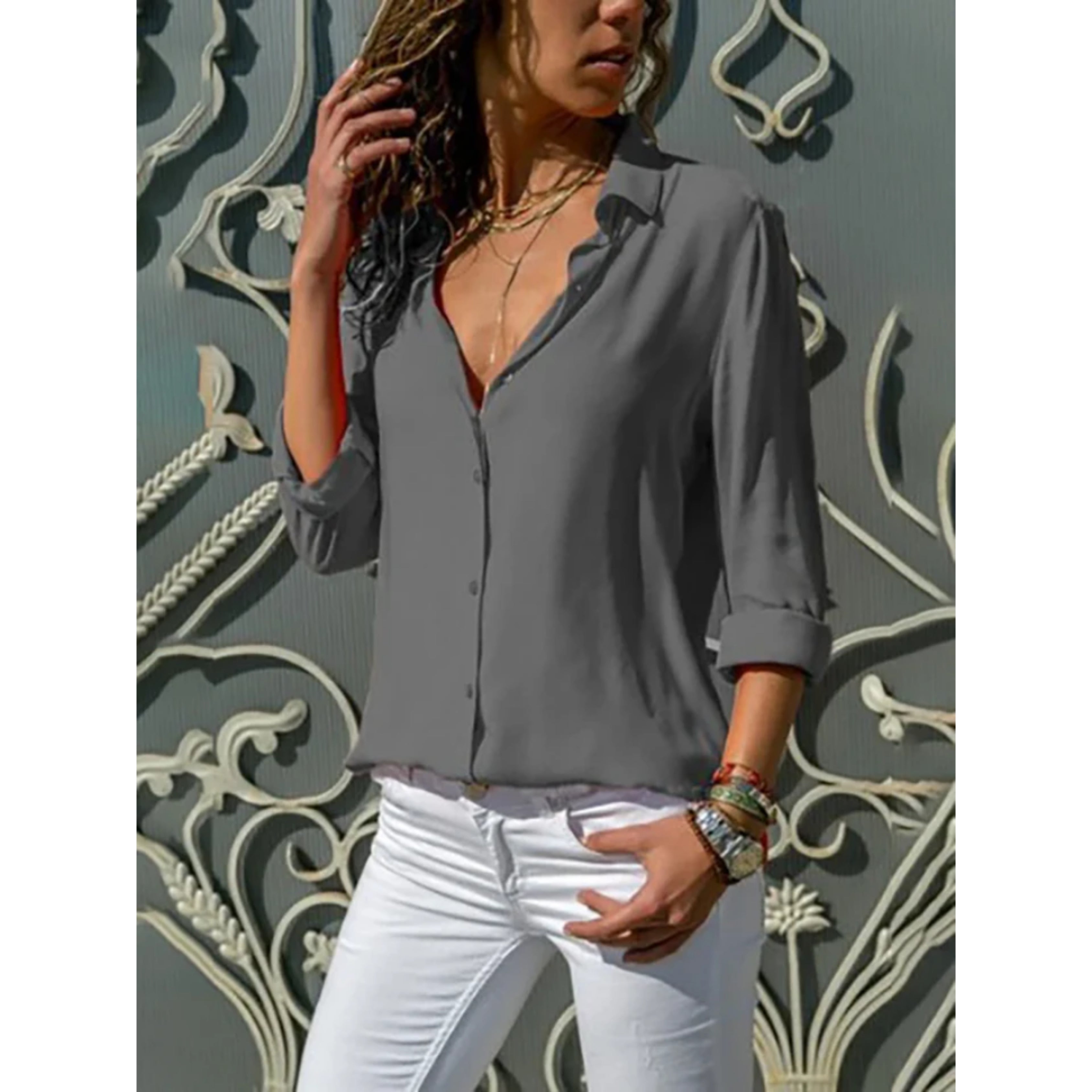 Blouse Femme à Manches Longues Flora – Élégance Intemporelle & Confort Quotidien LuvaParis