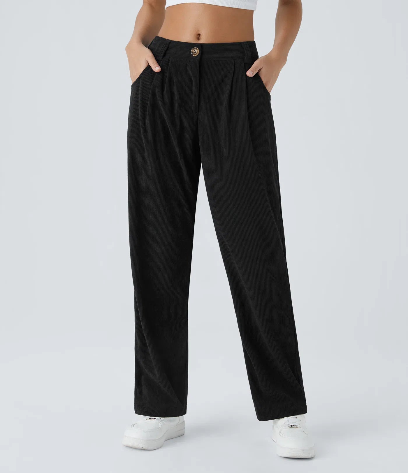 Émile – Pantalon velours côtelé avec poches - Noir LuvaParis