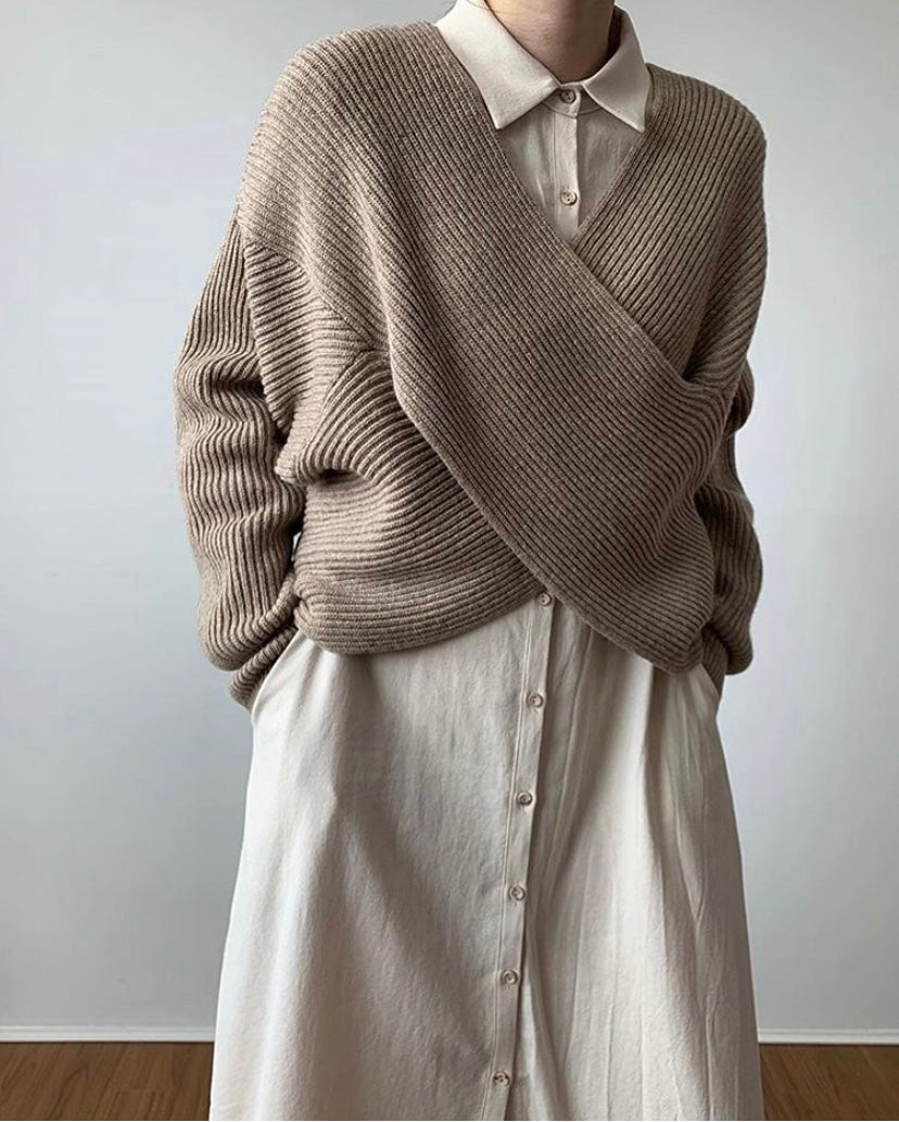 BNOIR | Pull en tricot croisé chic LuvaParis