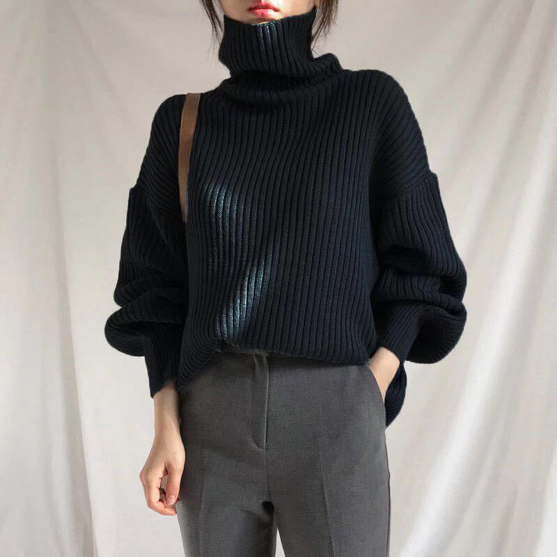 BNOIR | Luxe Pull à col roulé et à manches ballon LuvaParis