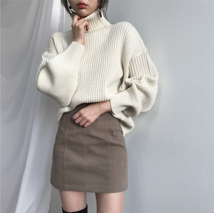 BNOIR | Luxe Pull à col roulé et à manches ballon LuvaParis
