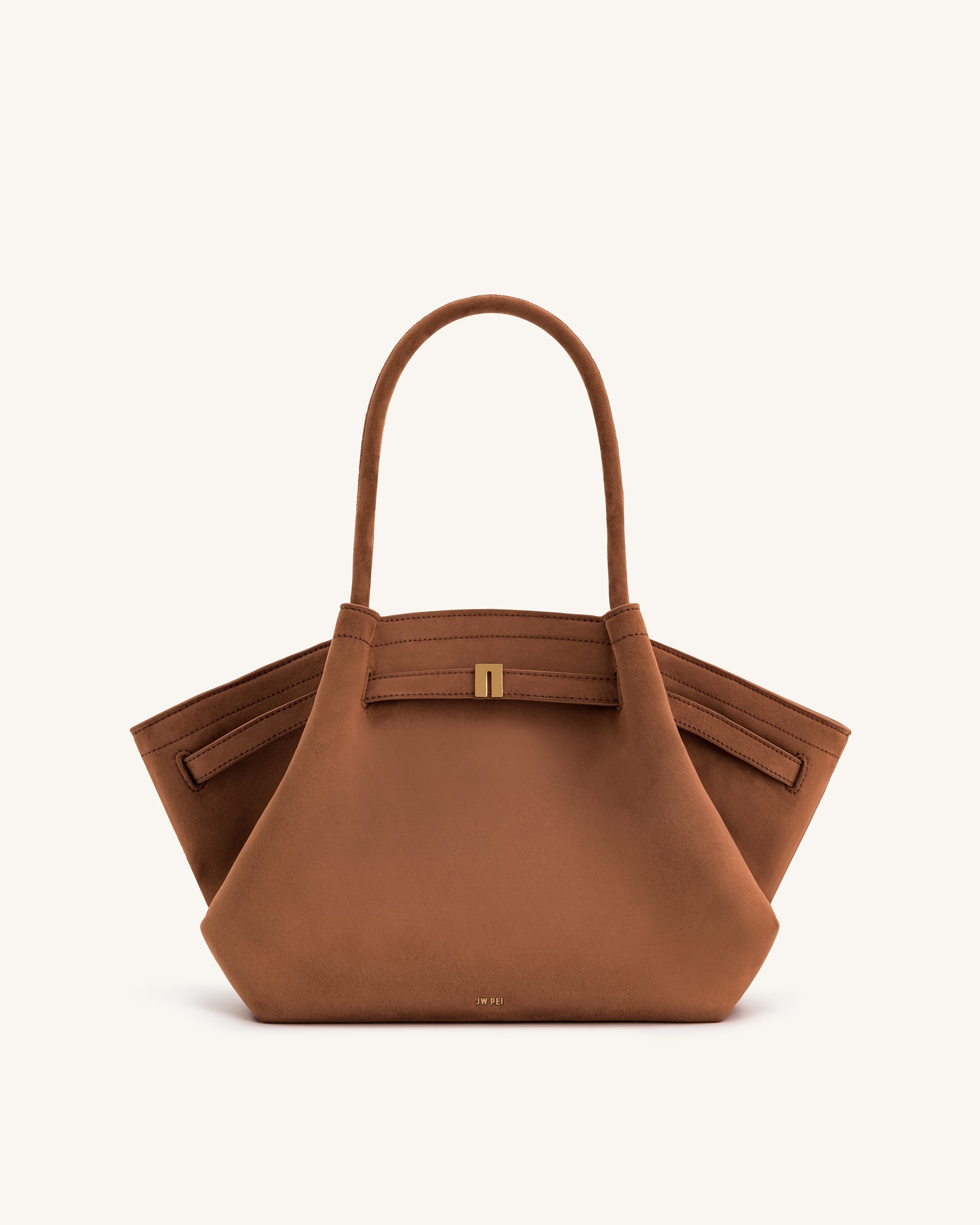 Hana Borsa Tote Media in Finta Pelle Scamosciata - Marrone LuvaParis