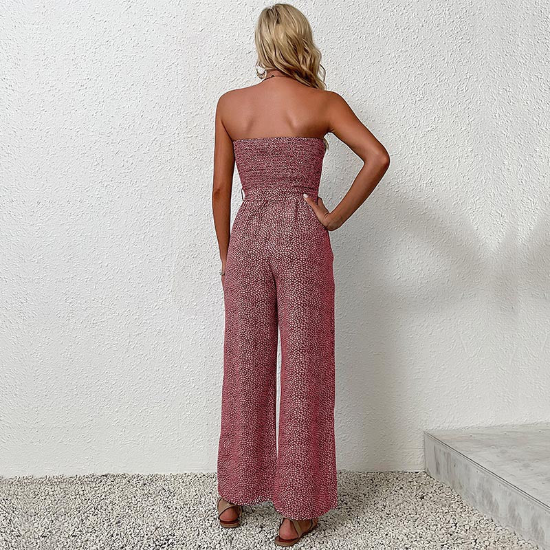 Combinaison Femme Bustier à Pantalon Large – Détails Boutons, Confort Estival LuvaParis