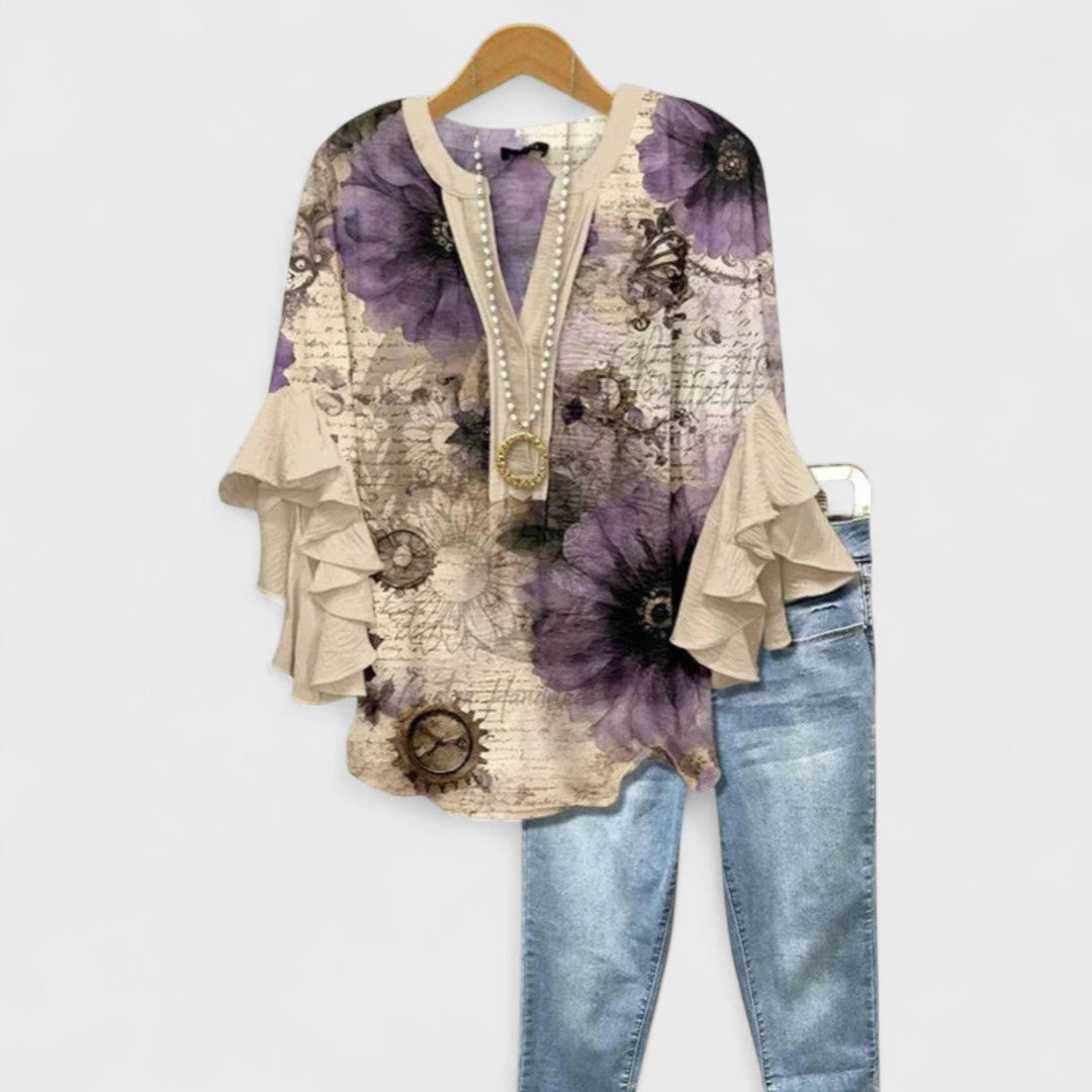 Isabella - Blouse à Fleurs Élégantes LuvaParis