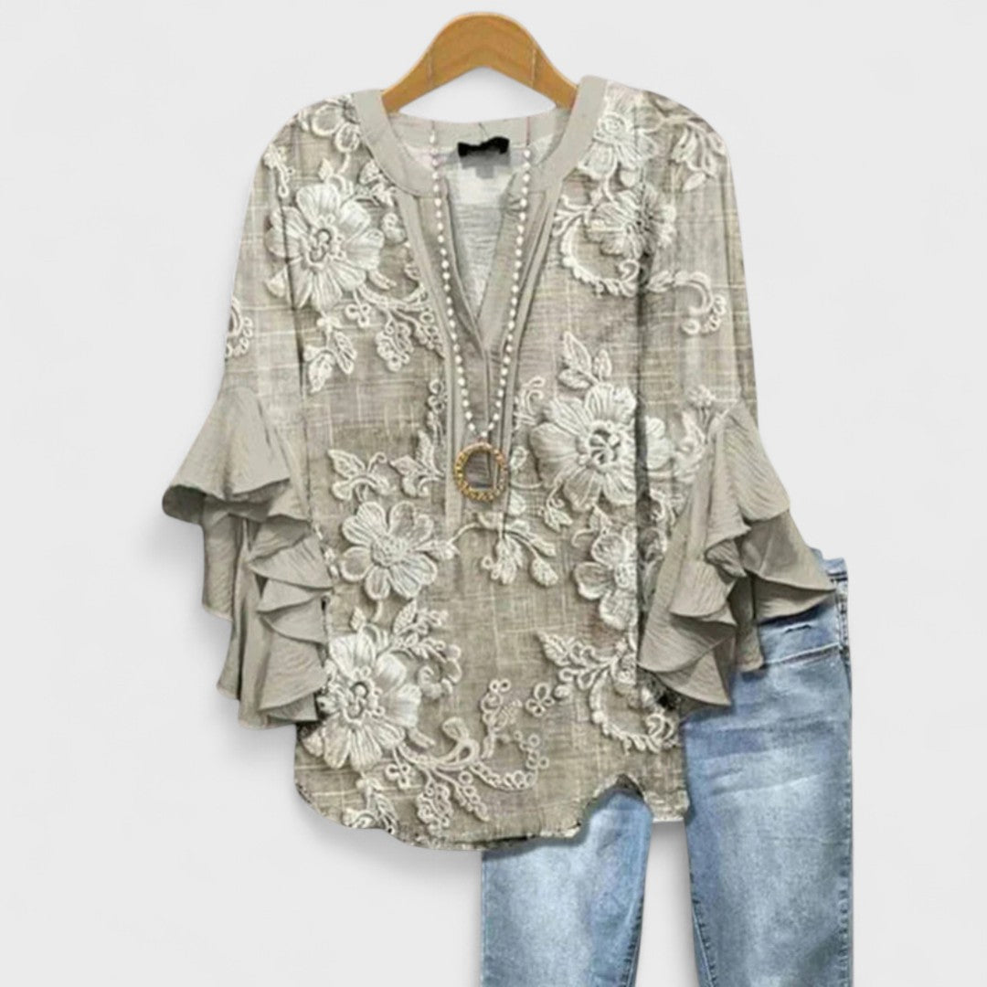 Isabella - Blouse à Fleurs Élégantes LuvaParis