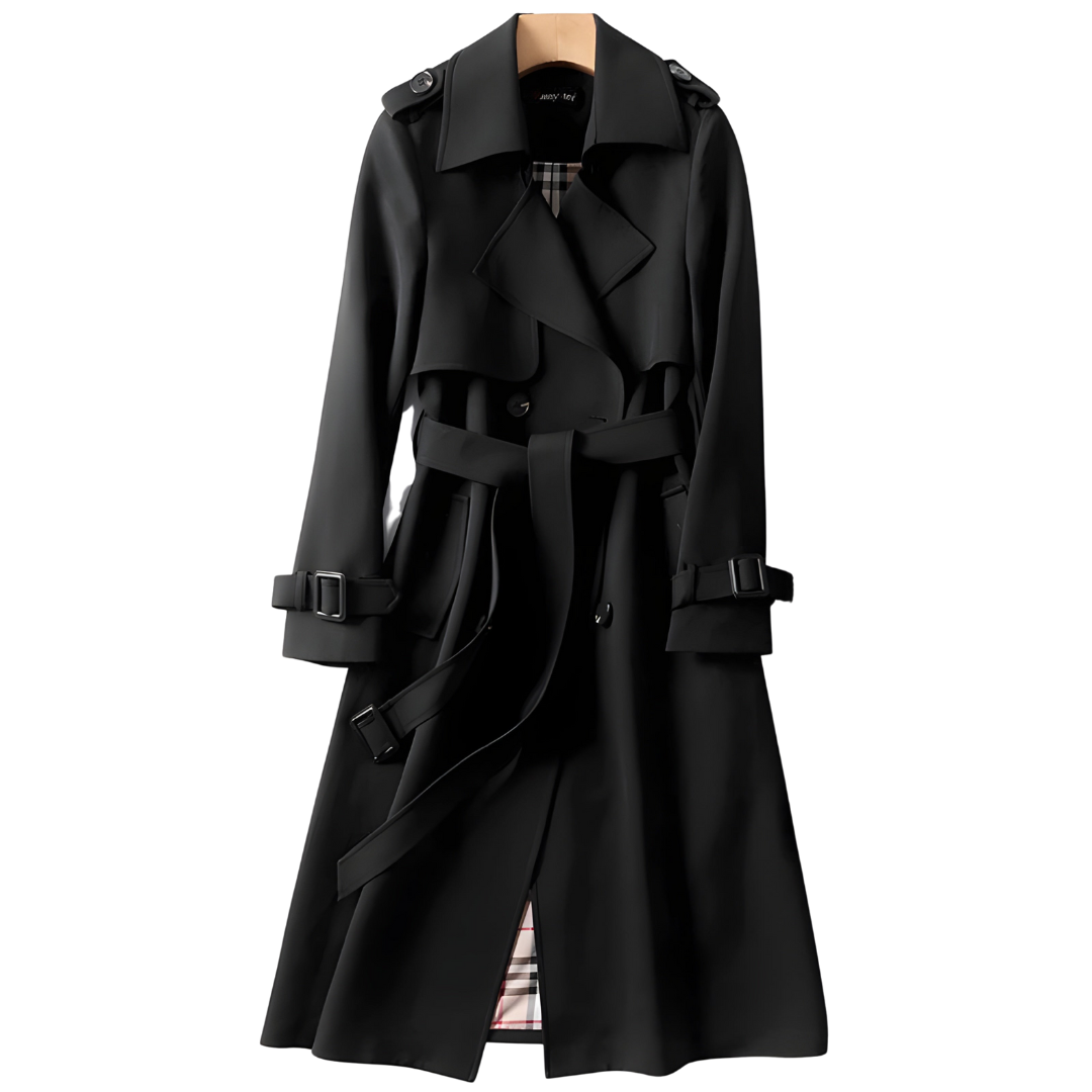 Vespara – Trench-coat élégant au style intemporel noir – LuvaParis