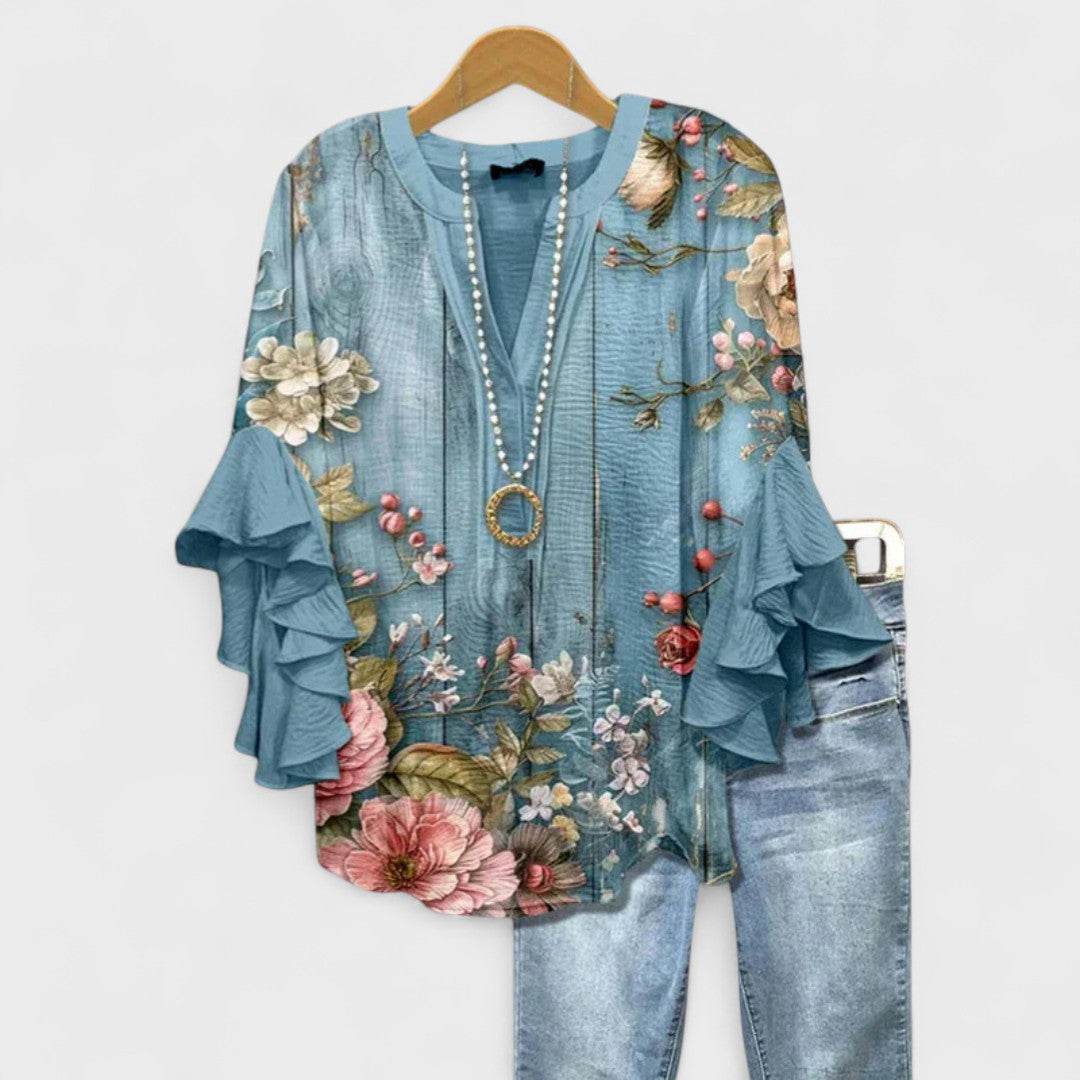 Isabella - Blouse à Fleurs Élégantes LuvaParis