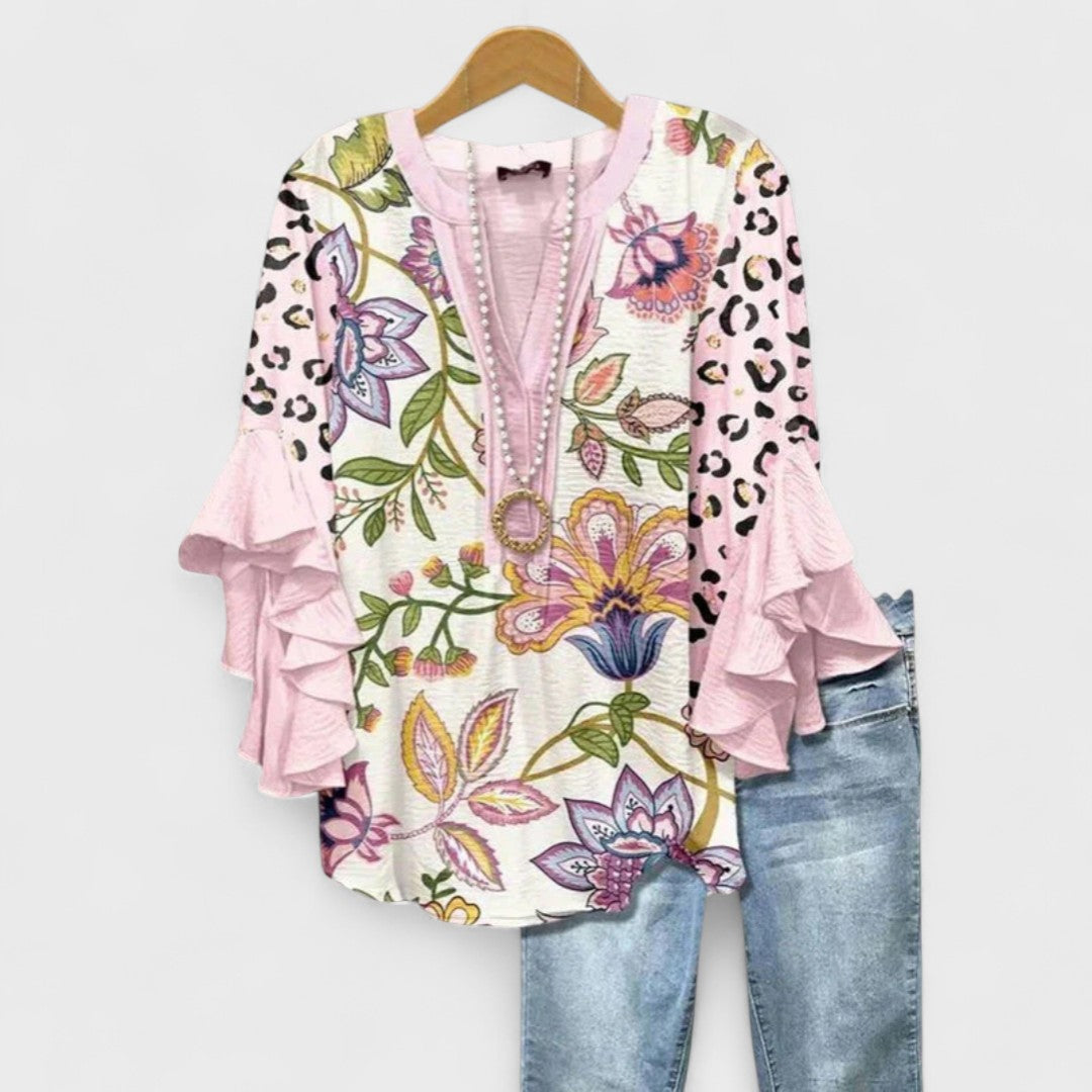 Isabella - Blouse à Fleurs Élégantes LuvaParis