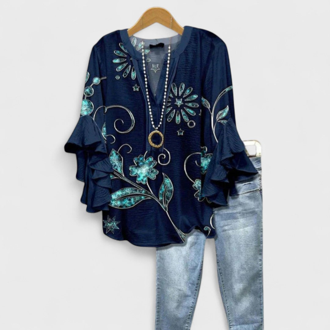 Isabella - Blouse à Fleurs Élégantes LuvaParis