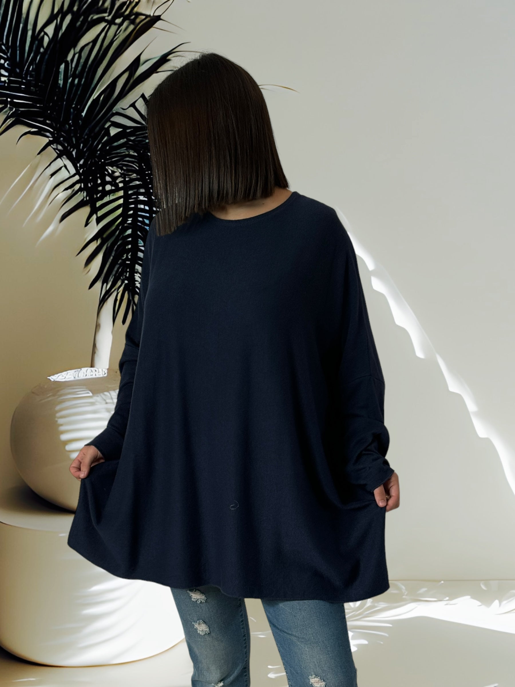 CAPRIO - PULL MARINE EN MAILLE FLUIDE JUSQU'A LA TAILLE 54 LuvaParis