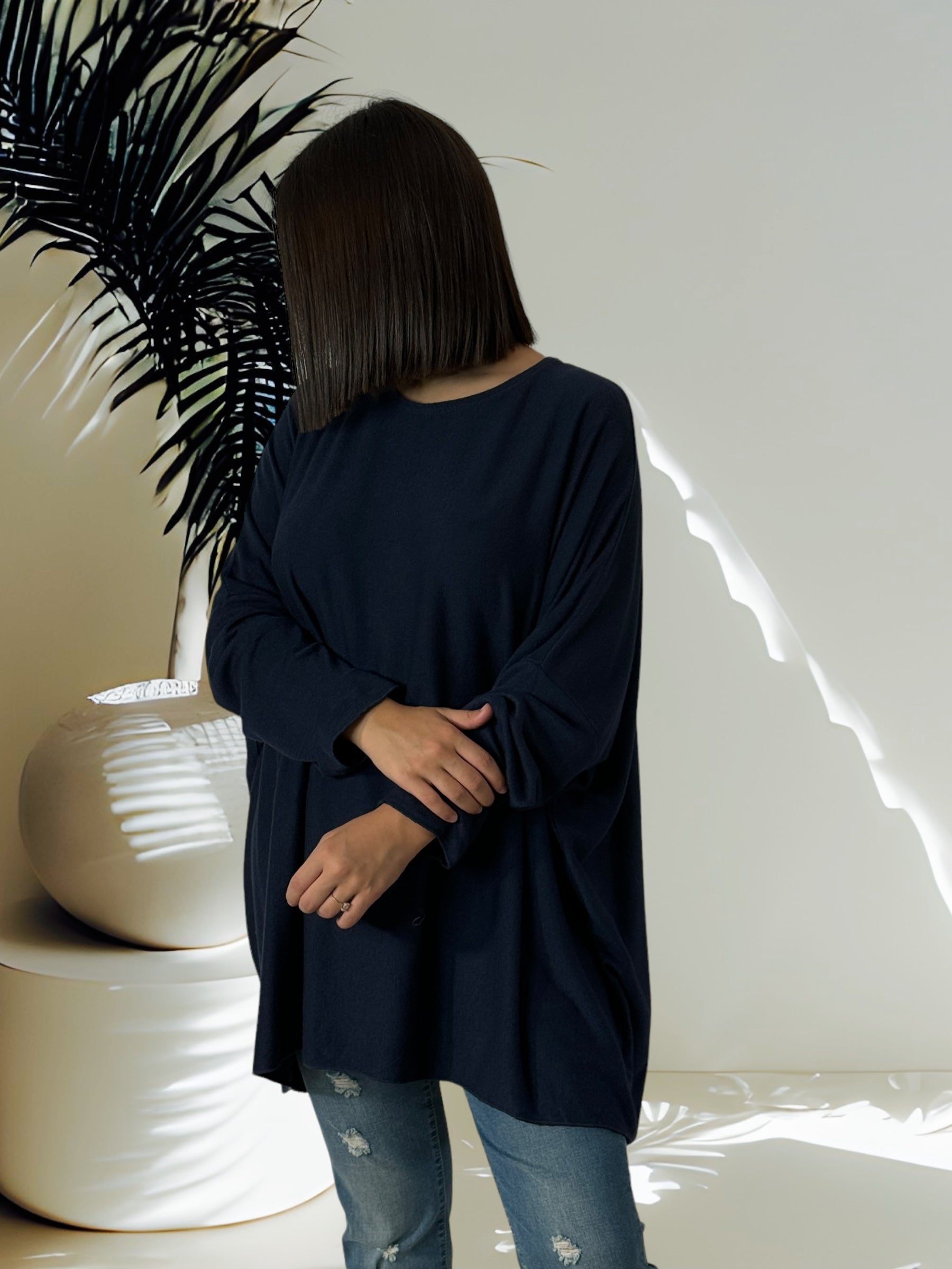 CAPRIO - PULL MARINE EN MAILLE FLUIDE JUSQU'A LA TAILLE 54 LuvaParis