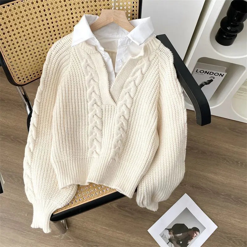 Clémence™ | Pull Rétro Duo Cocon LuvaParis