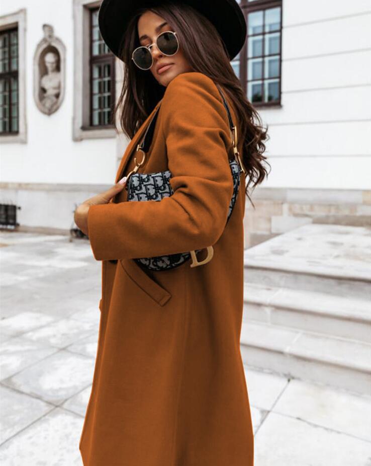 Women's Winter Formal Coat - Single-Breasted with Notch Lapel ELVORIA UK