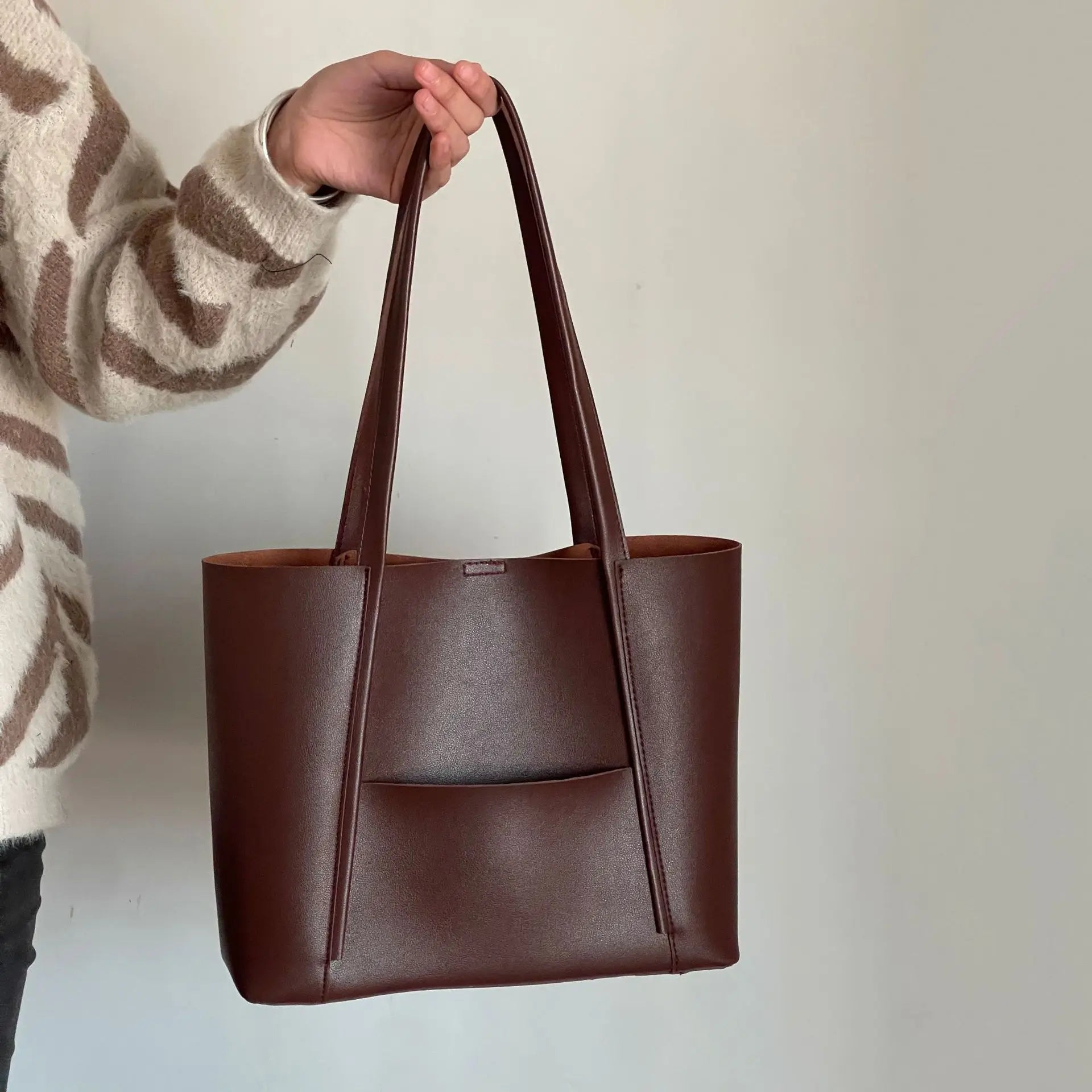 Sac cabas pour femme en cuir avec poignée supérieure – Simple, chic et grande capacité LuvaParis