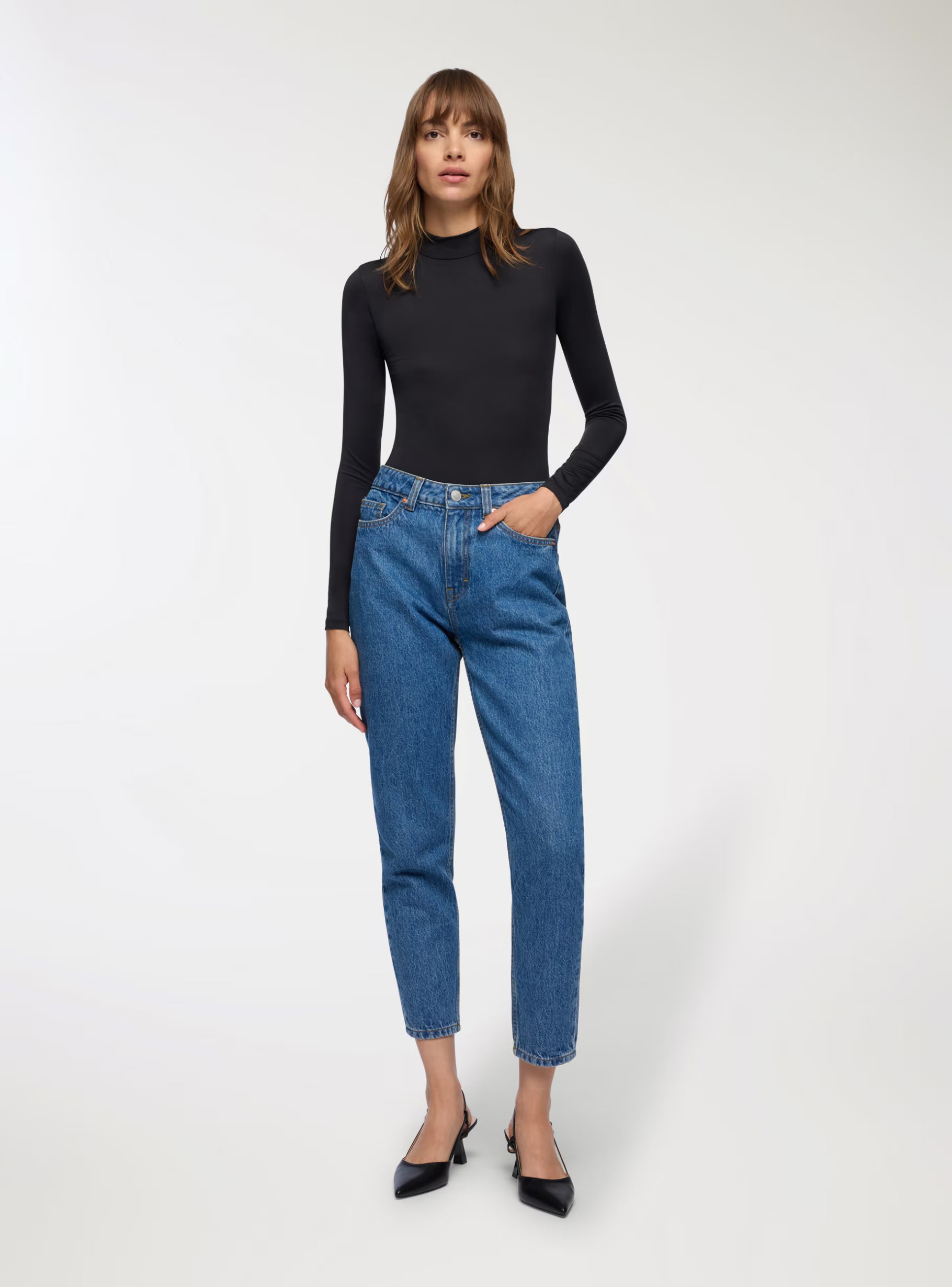 Jeans mom fit – Denim bleu moyen LuvaParis