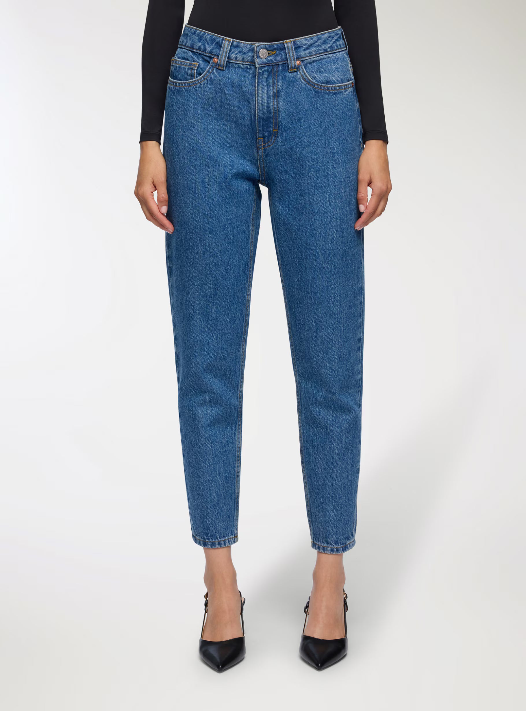 Jeans mom fit – Denim bleu moyen LuvaParis