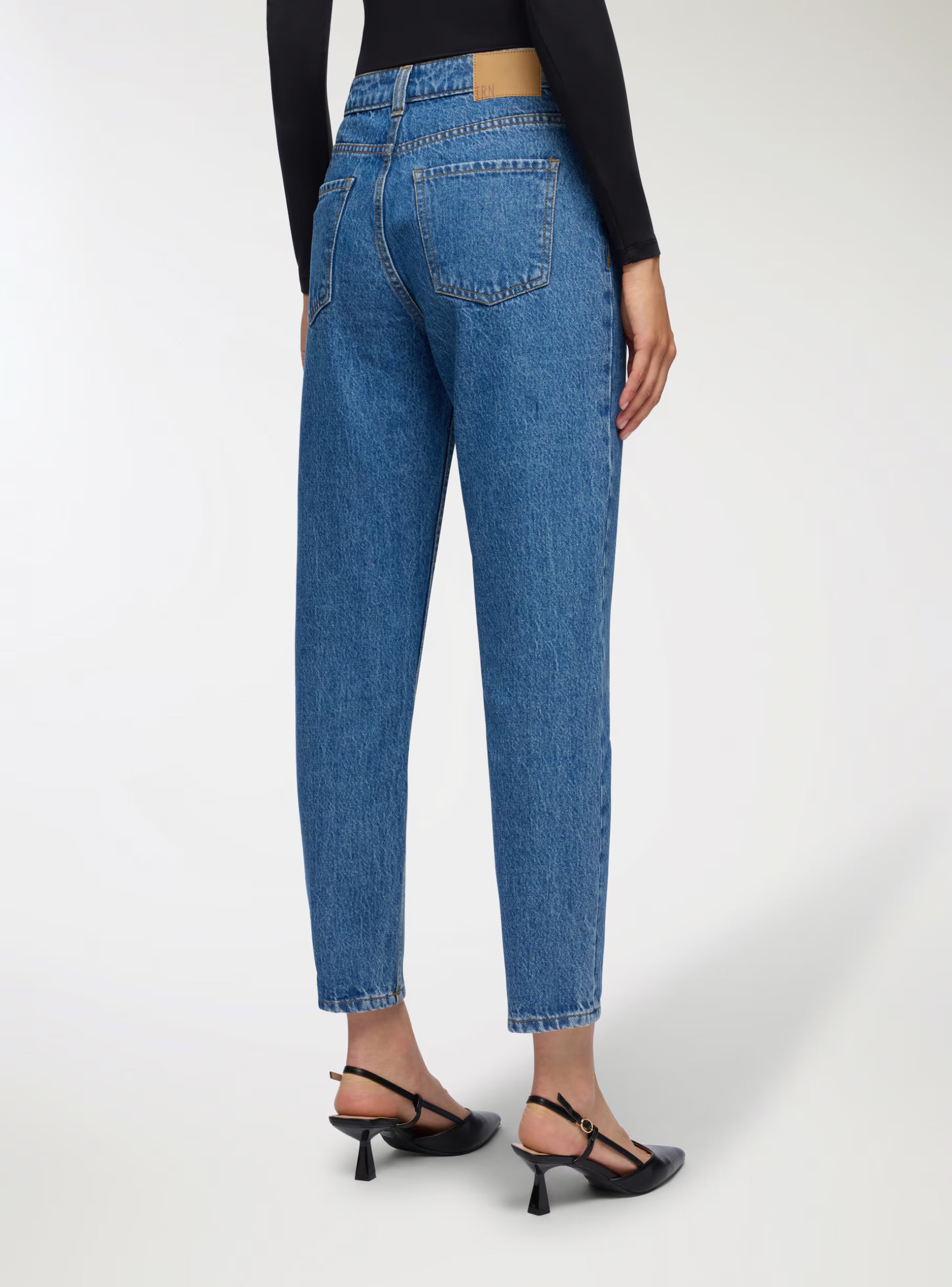 Jeans mom fit – Denim bleu moyen LuvaParis